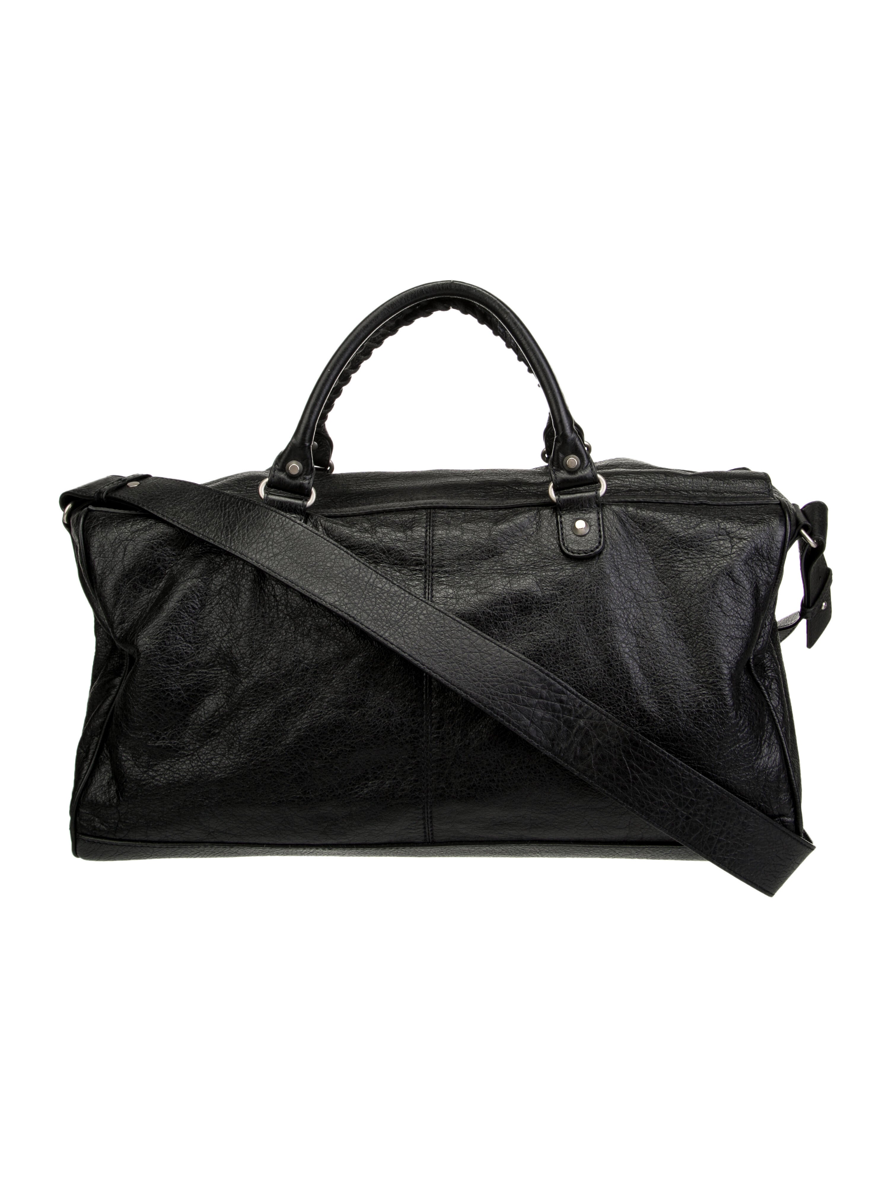 Balenciaga Agneau Classic S Squash Boston Bag - Black Handle Bags