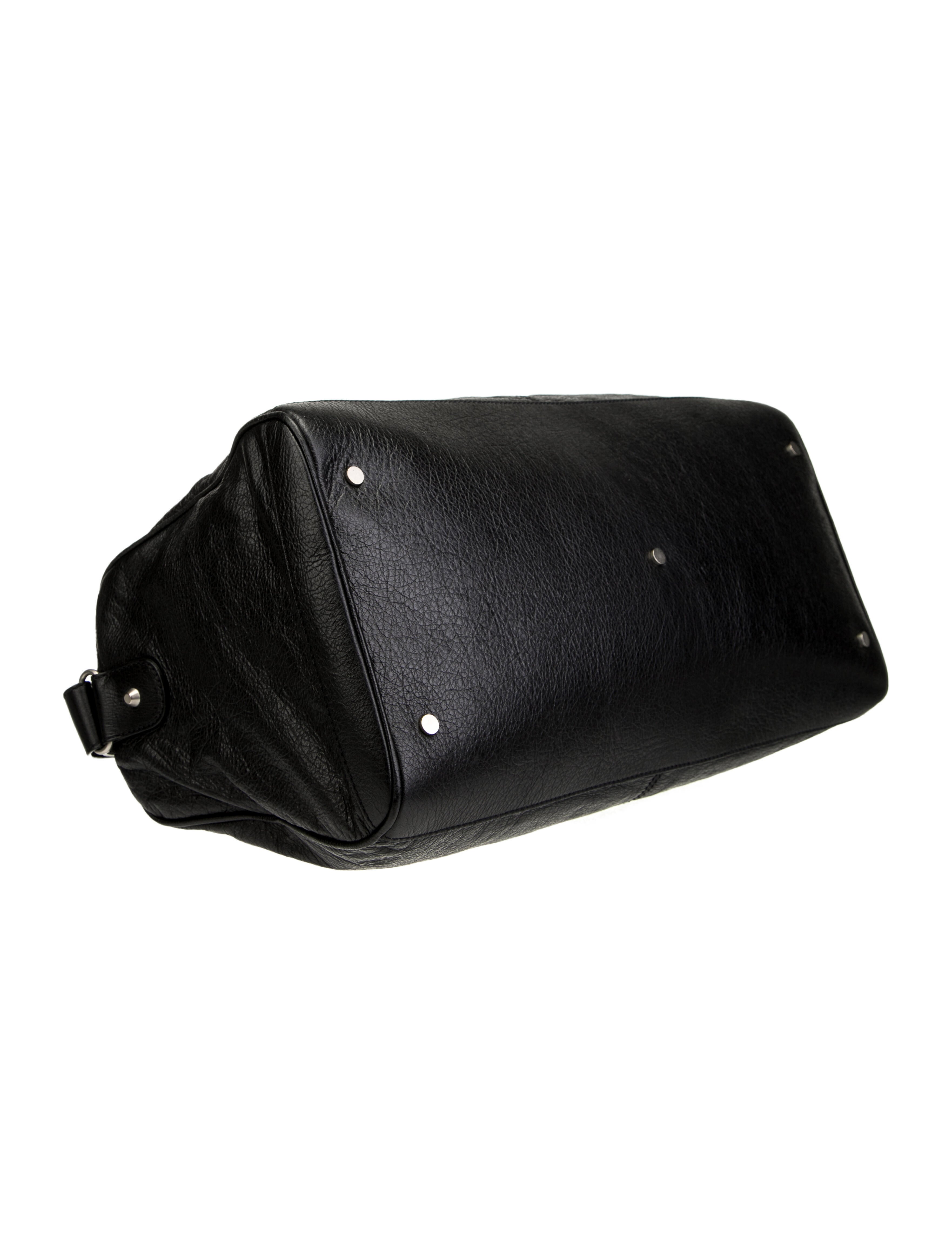 Balenciaga Agneau Classic S Squash Boston Bag - Black Handle Bags