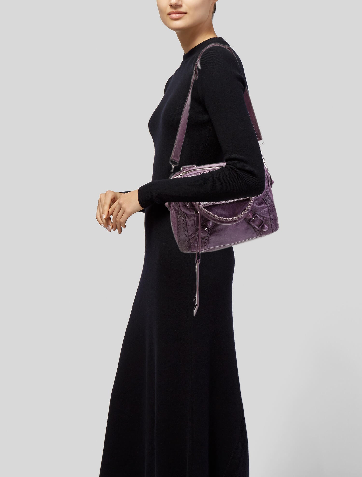 Balenciaga Agneau Motocross Giant Covered Brogues Metro Bag