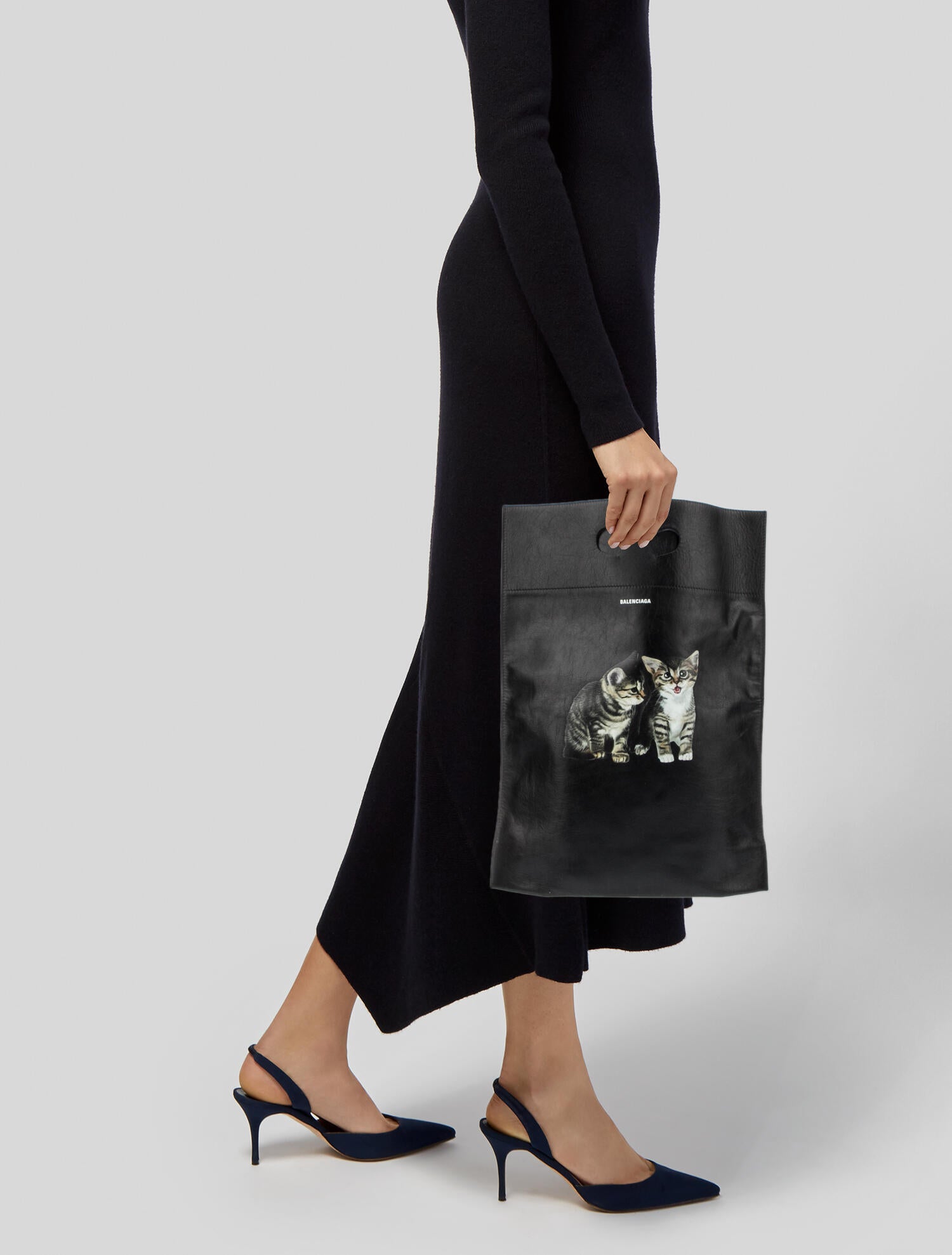 Balenciaga Kitten Market Shopper Tote Black Totes, Bags BAL244188