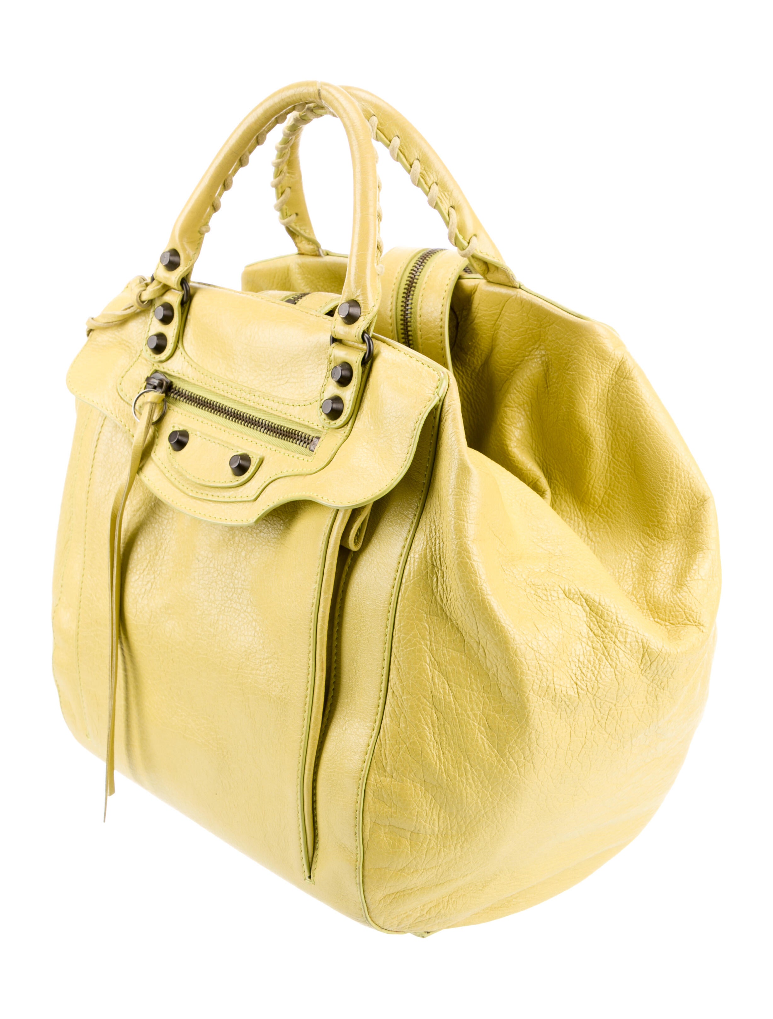 Balenciaga Classic Zip Traveler Backpack Yellow Backpacks, Handbags