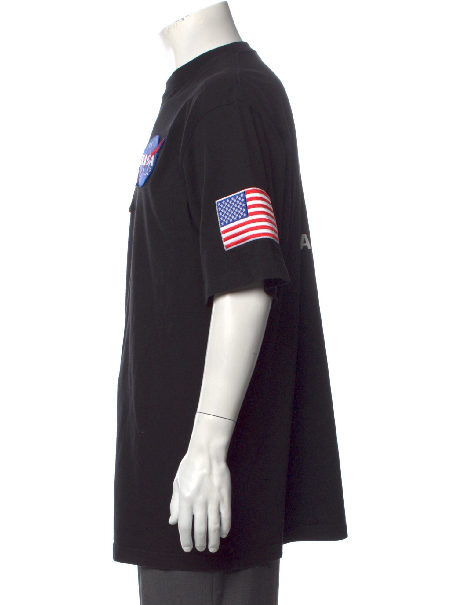 Balenciaga 2021 Nasa Patch T-Shirt - Black T-Shirts, Clothing 
