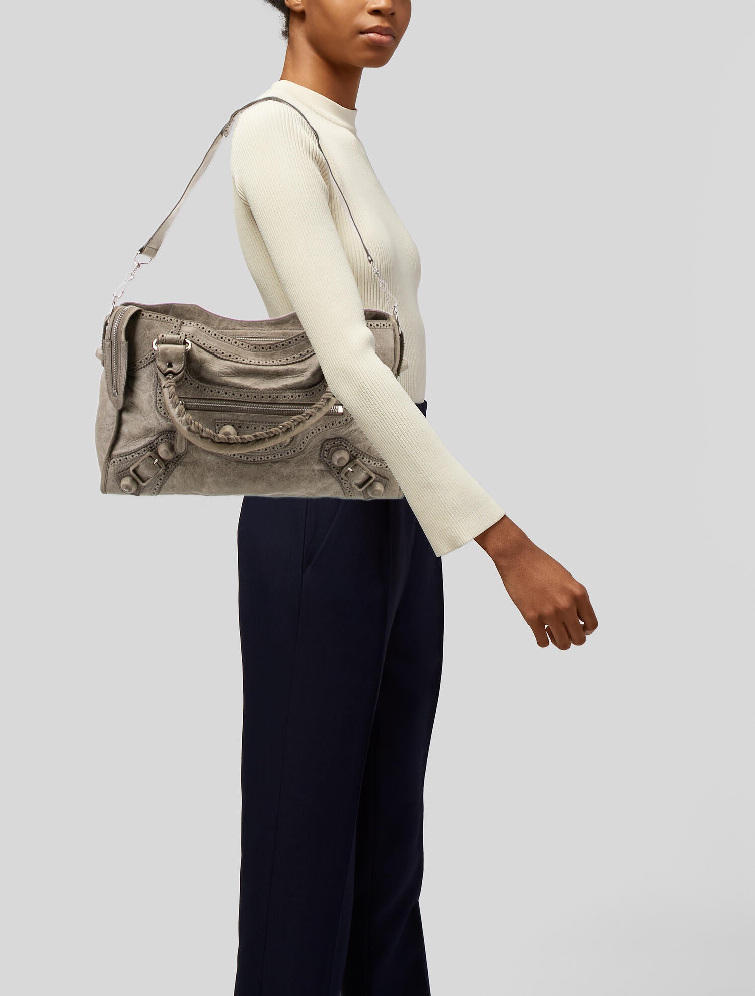 Balenciaga Giant Covered Brogues City Bag - Neutrals Handle Bags