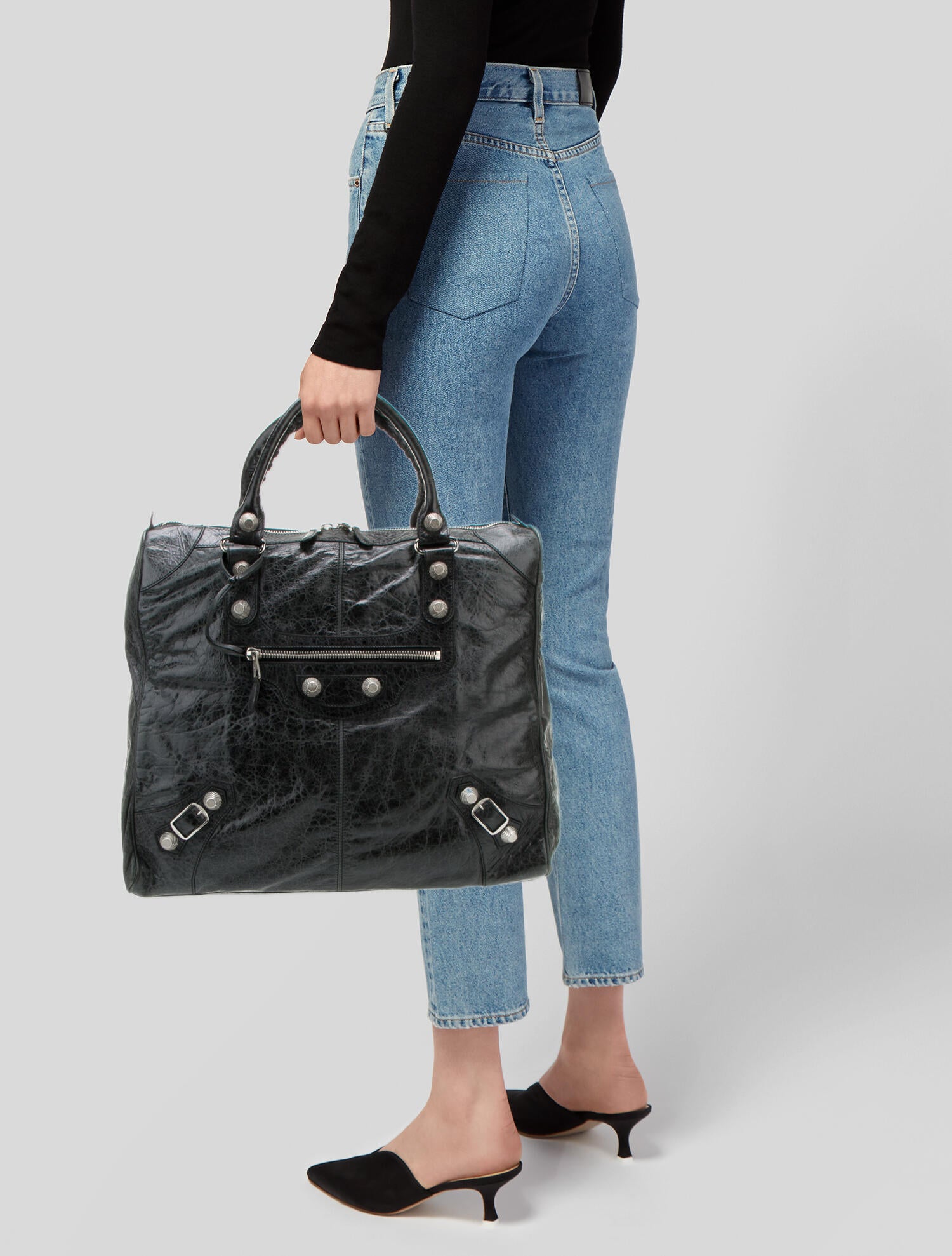 Balenciaga Motocross Giant Escapade Bag - Black Hobos, Handbags