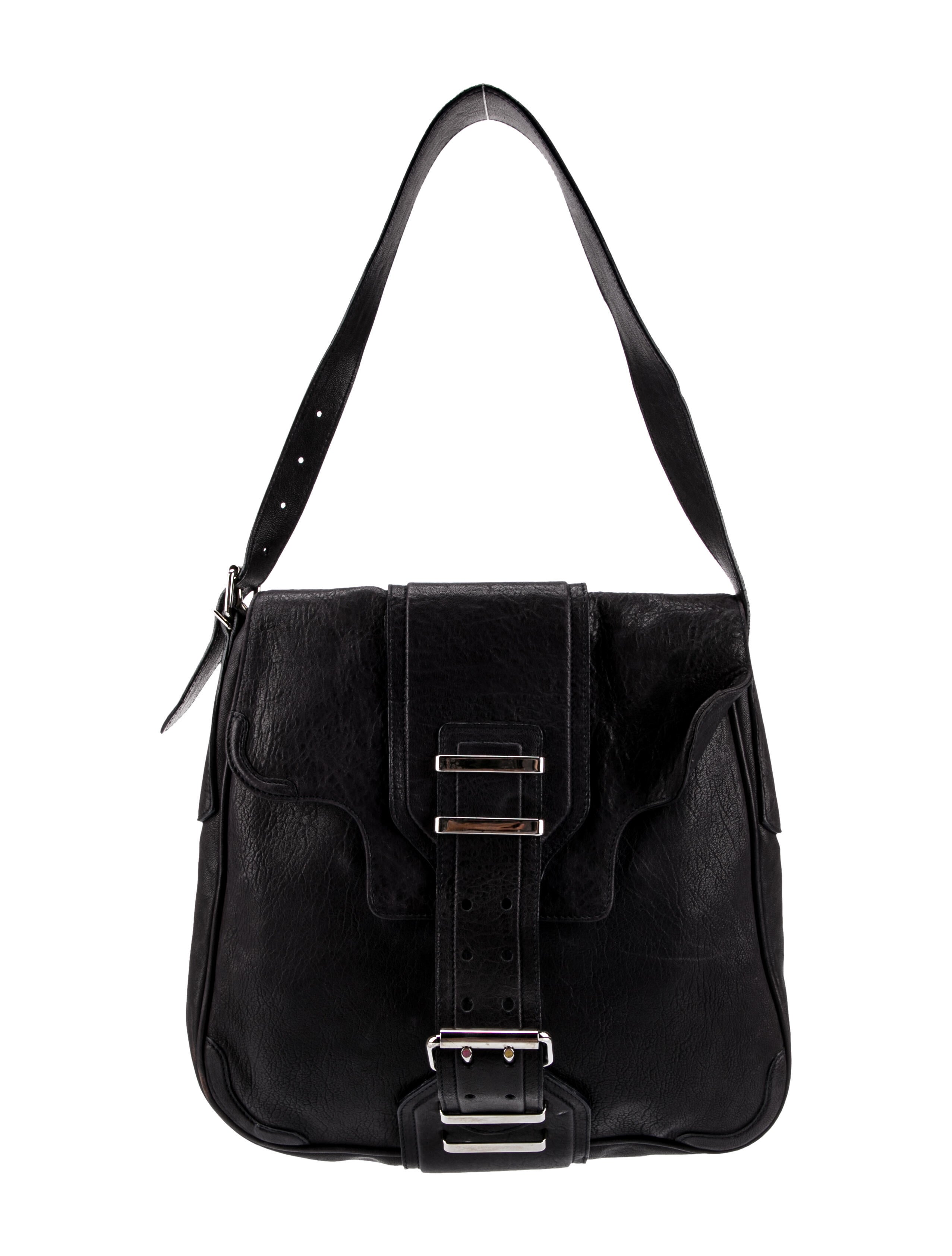 Balenciaga Leather Messenger Bag Black Shoulder Bags, Handbags