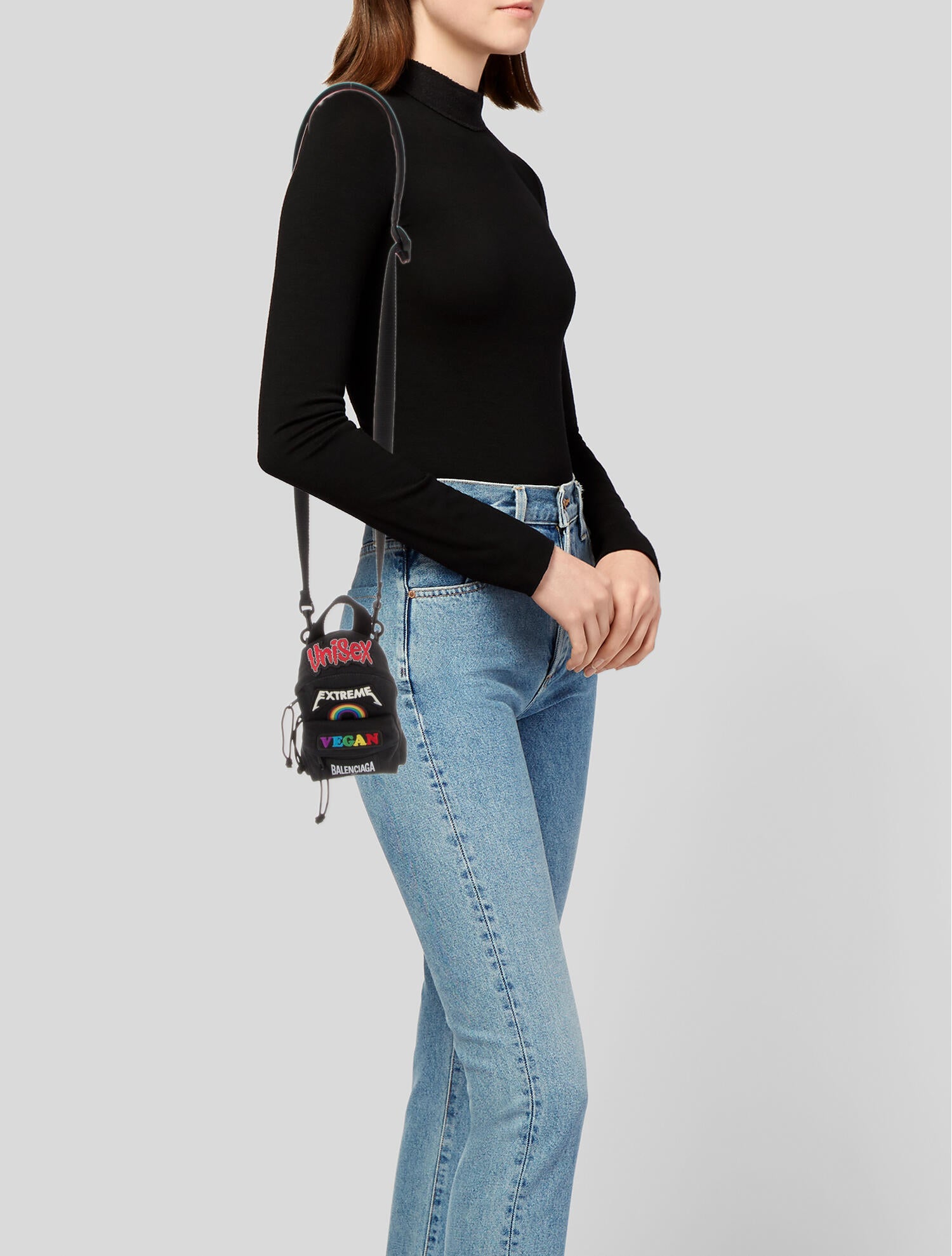 【BALENCIAGA】MINI CROSSBODY BAG Balenciaga Mini Gamer Patch Crossbody Bag - Black Crossbody