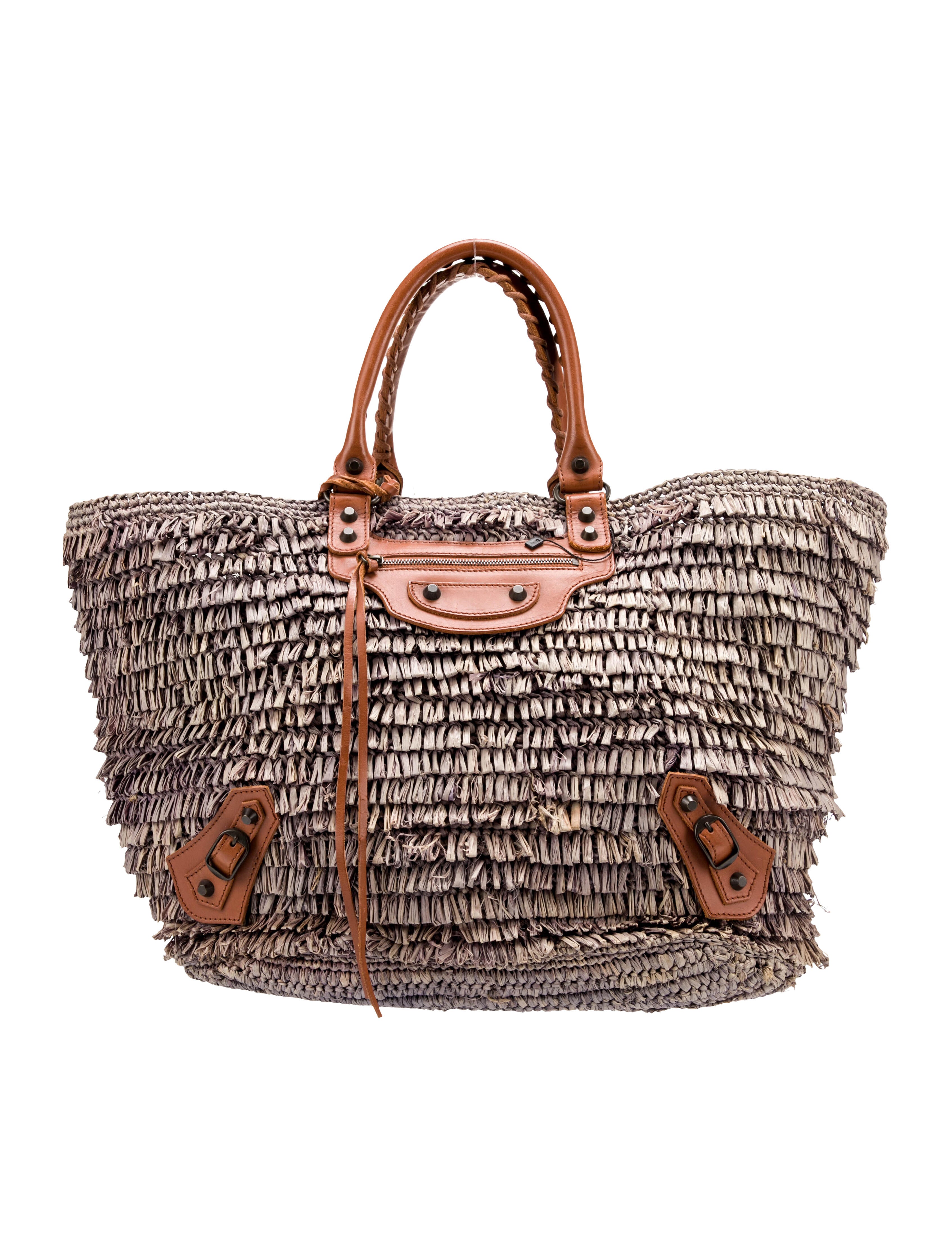 Balenciaga Large Raffia Panier Tote - Neutrals Totes, Handbags ...