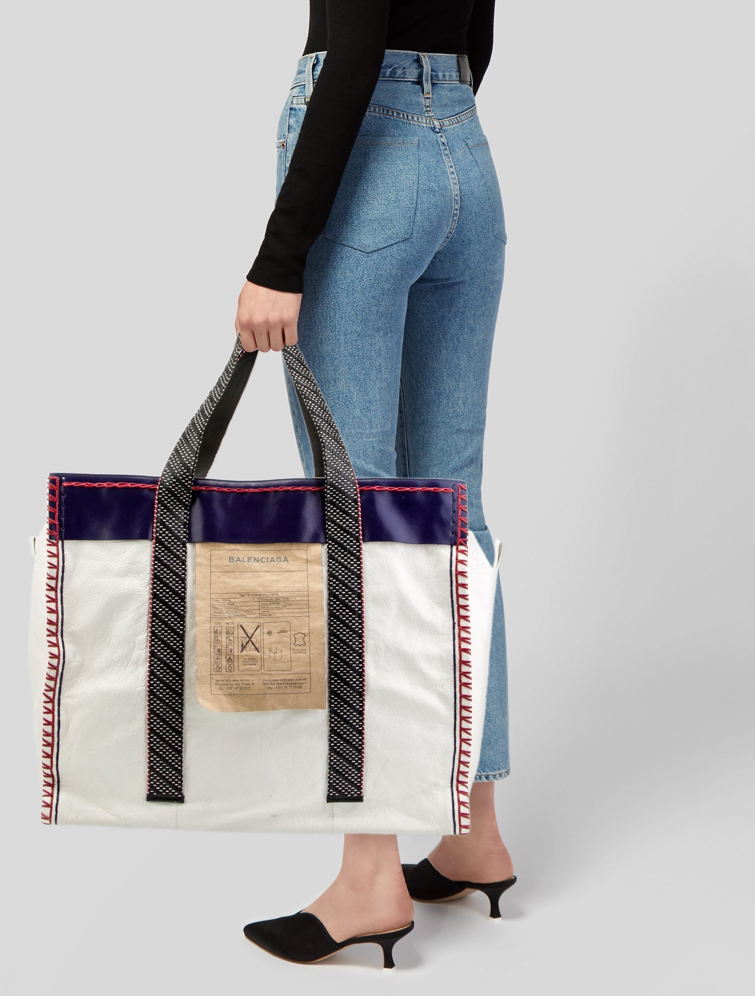 Balenciaga Scaffold XL Shopper Tote - White Totes, Handbags 