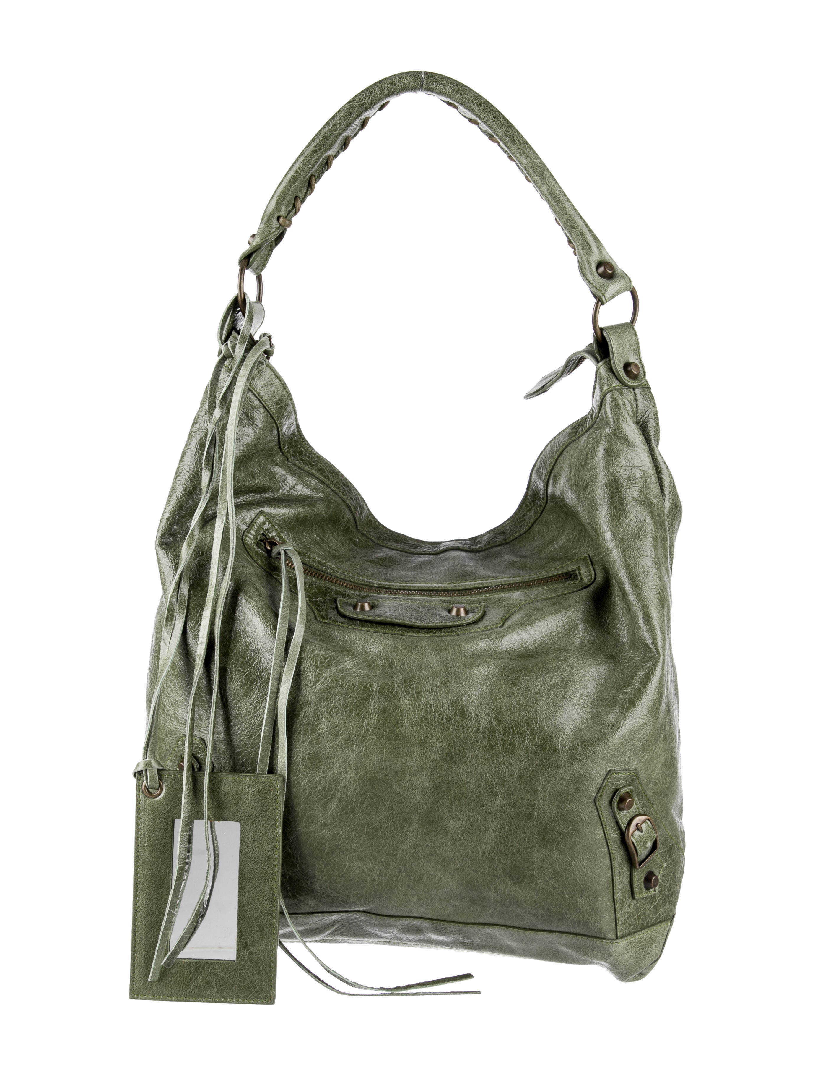 Balenciaga Motocross Classic Day Hobo Green Hobos Handbags BAL260989 The RealReal