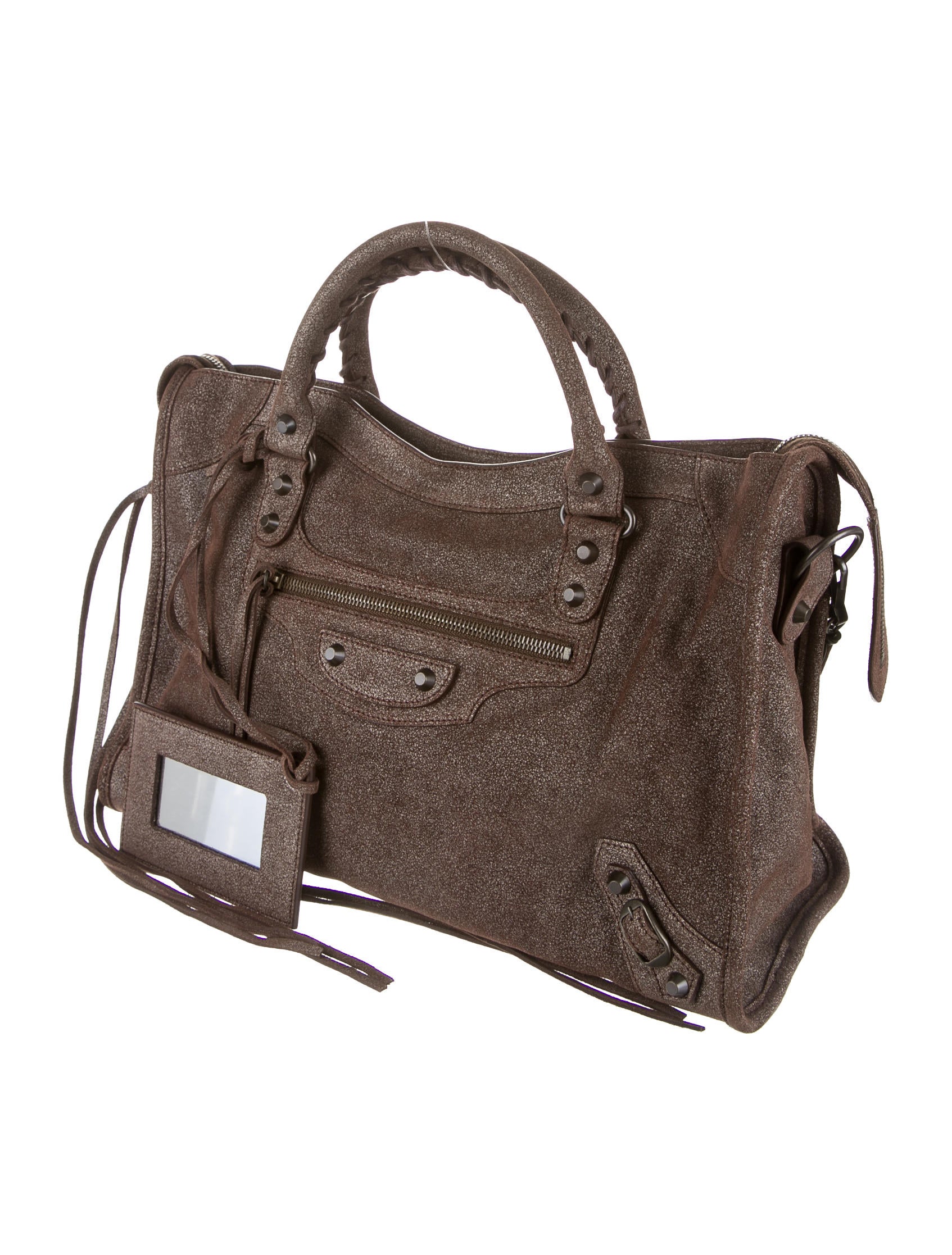 Balenciaga Motocross 10th Anniversary City Bag - Brown Satchels