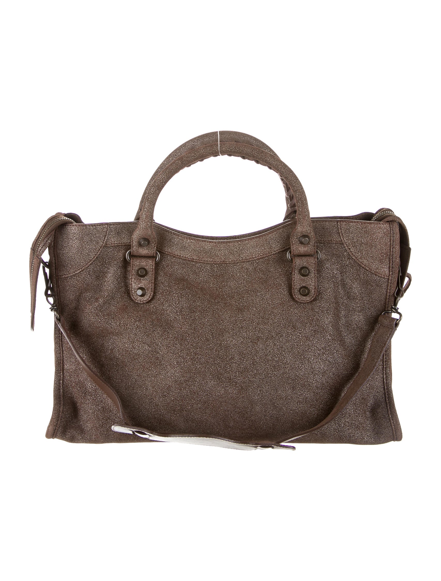 Balenciaga Motocross 10th Anniversary City Bag - Brown Satchels