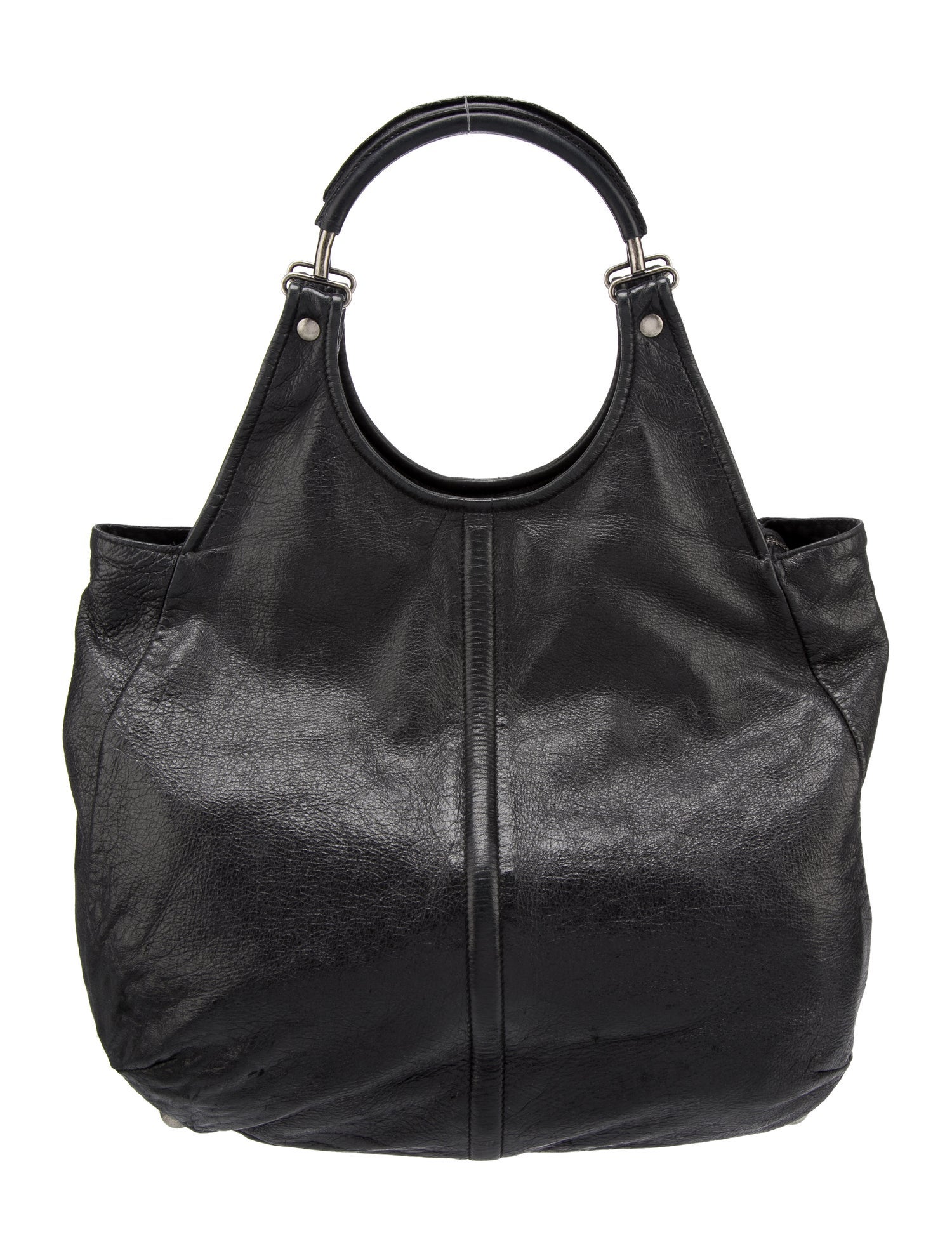 【BALENCIAGA】Balenciaga Ghost Hobo【ランク:A】 Balenciaga Chevre Ring Handle Hobo - Black Hobos, Handbags