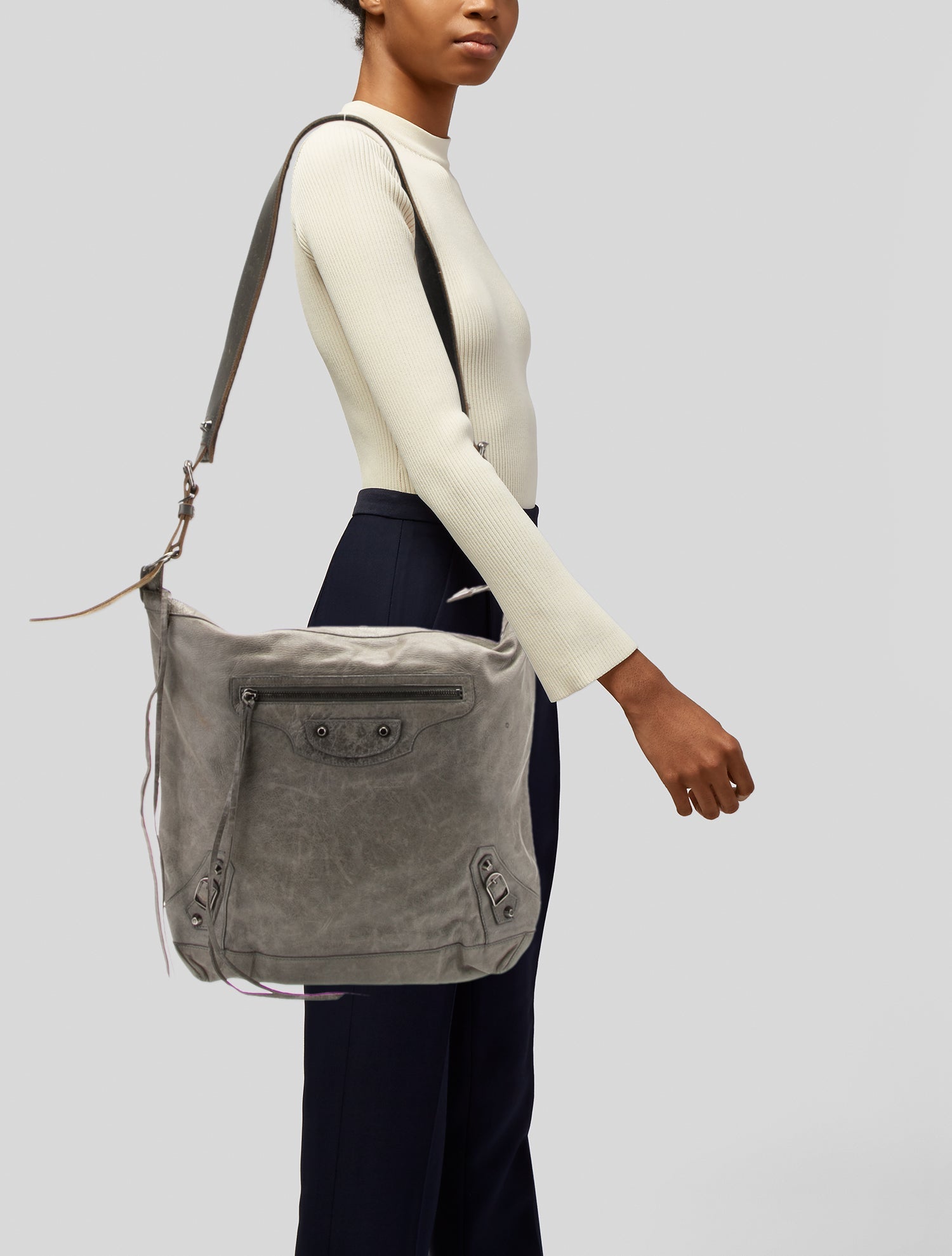 Balenciaga Day Messenger Bag - Grey Shoulder Bags, Handbags