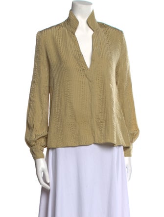 Balenciaga V-Neck Long Sleeve Blouse