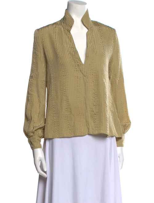 Balenciaga V-Neck Long Sleeve Blouse