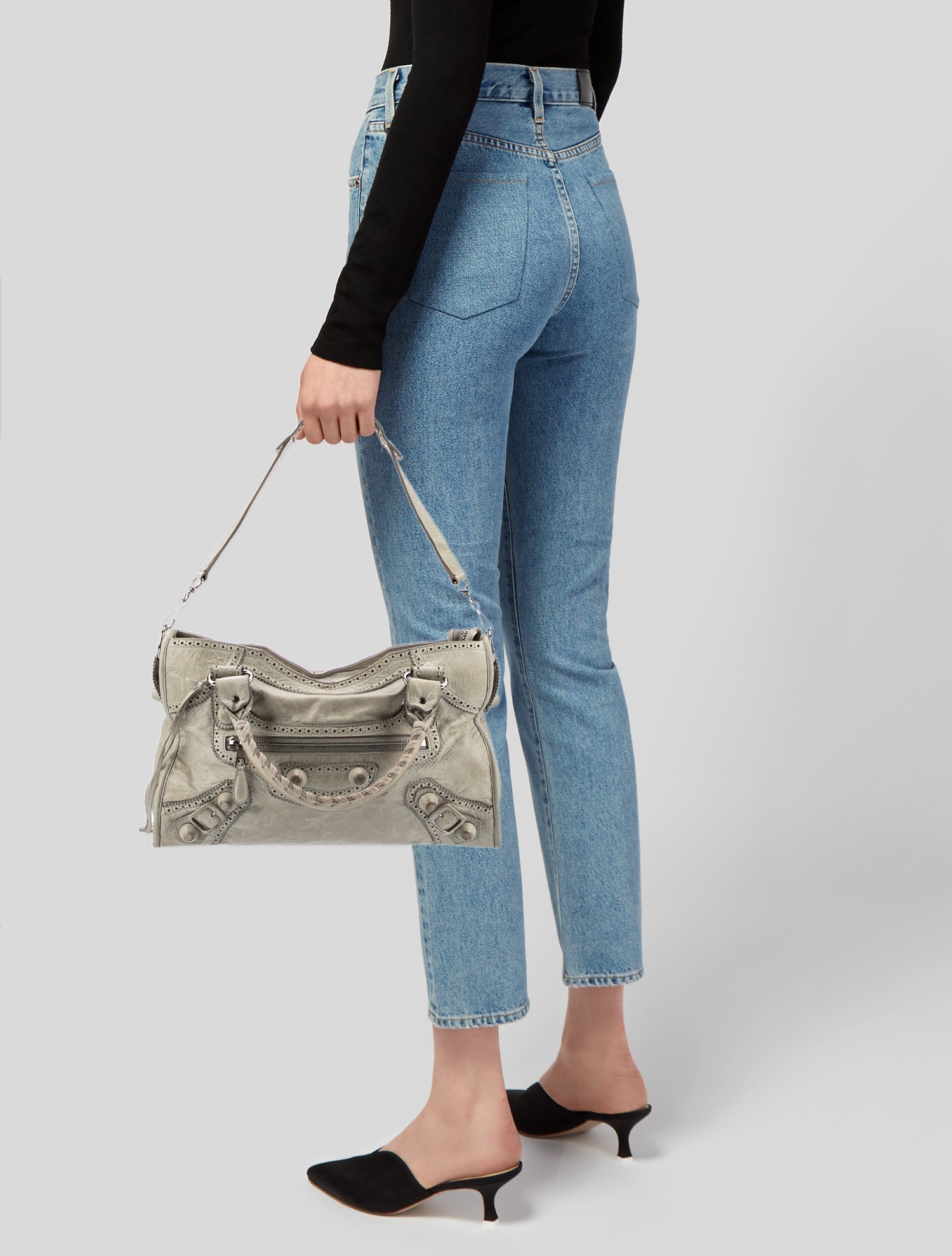 Balenciaga Motocross Giant Covered Brogues City Bag - Neutrals