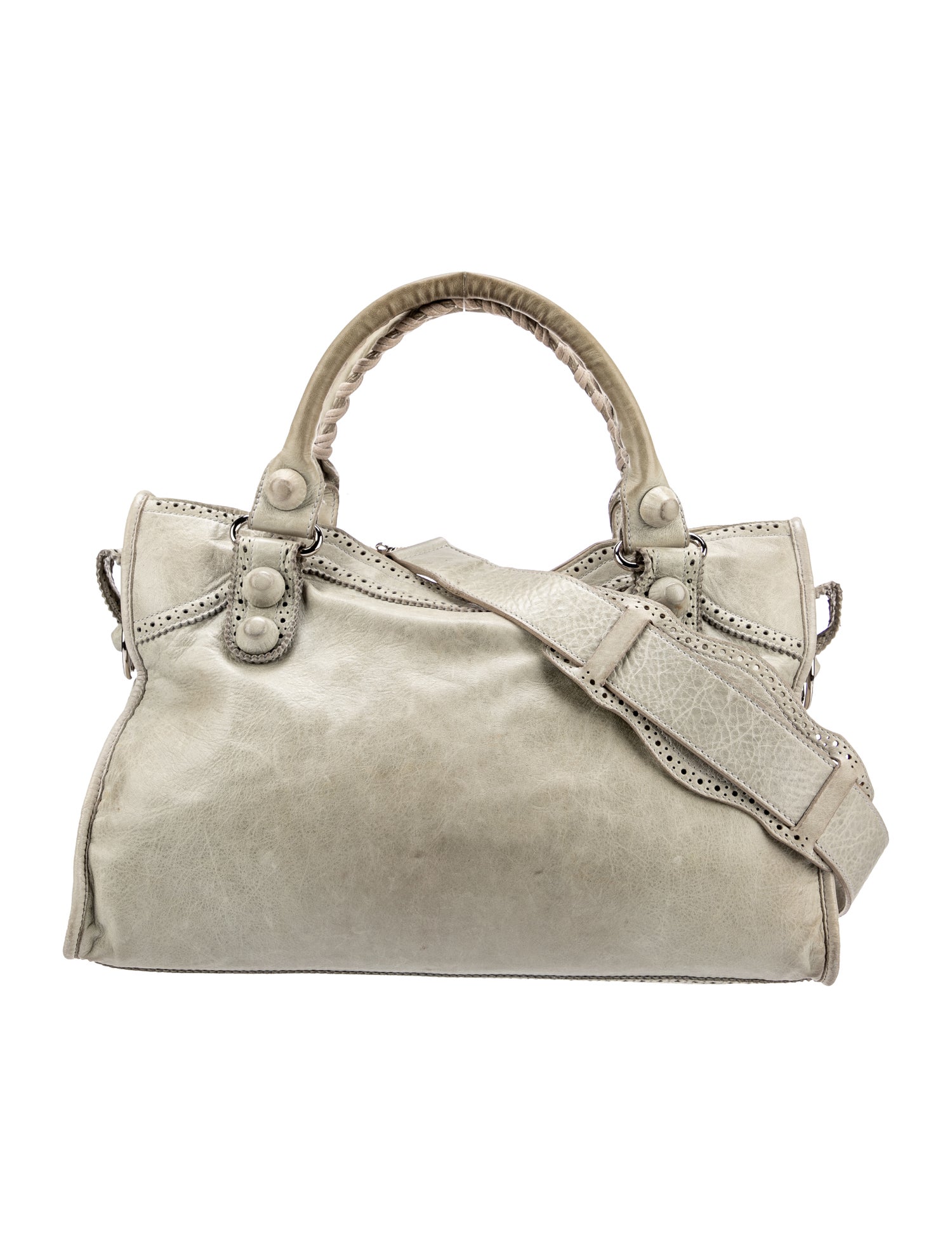Balenciaga Motocross Giant Covered Brogues City Bag - Neutrals