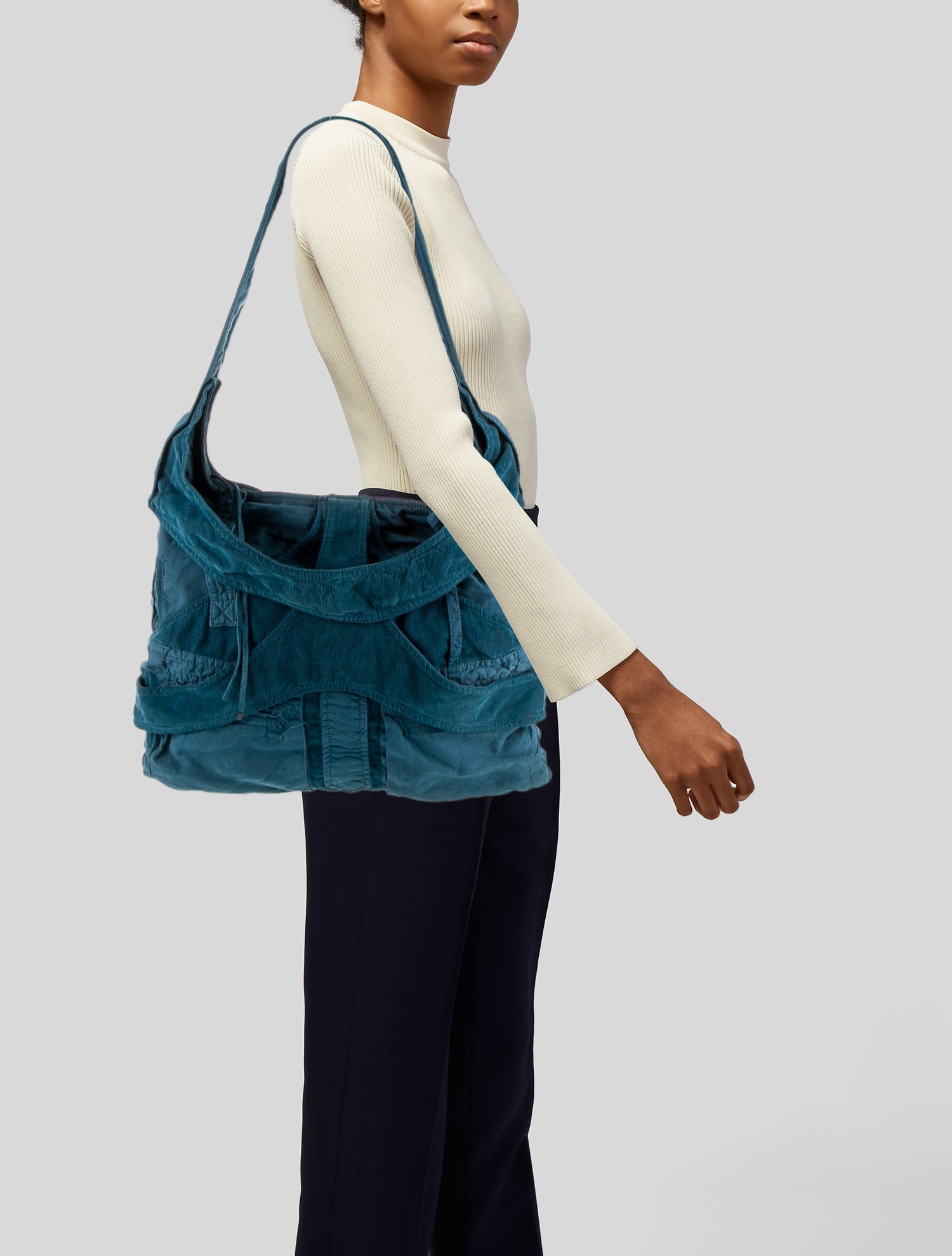 Balenciaga Vintage Corduroy Matrix Hobo - Blue Hobos, Handbags
