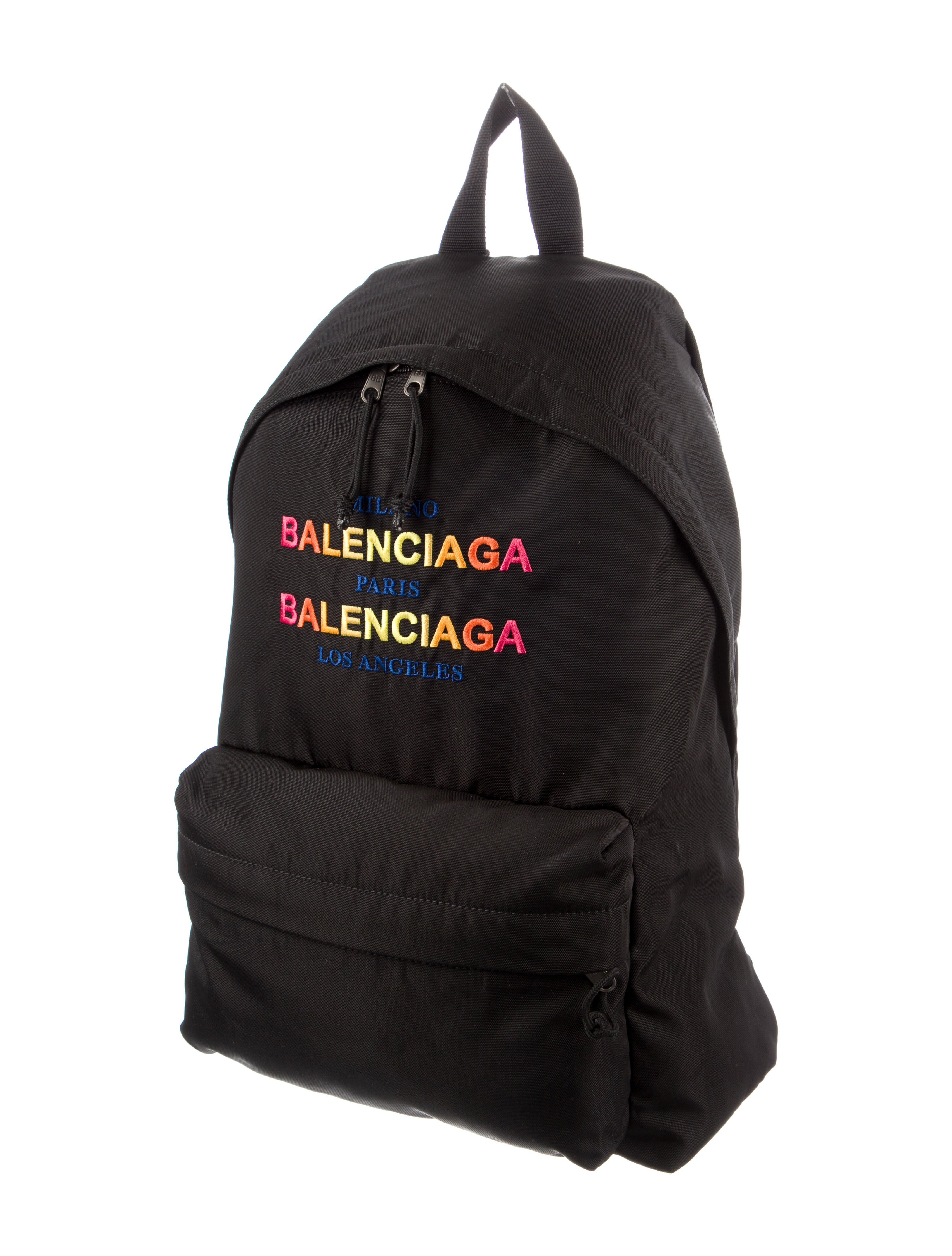 Balenciaga Nylon Campaign Logo Explorer Backpack Black Backpacks