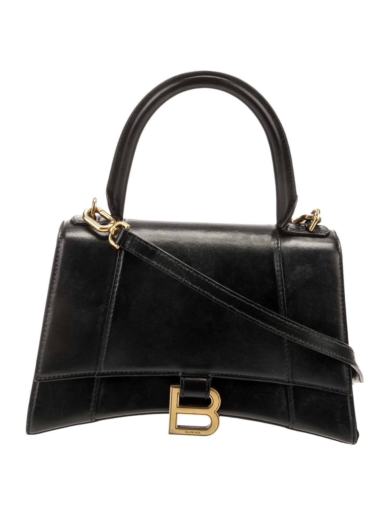 Balenciaga Hourglass Small Top Handle Bag Black Handle Bags, Handbags