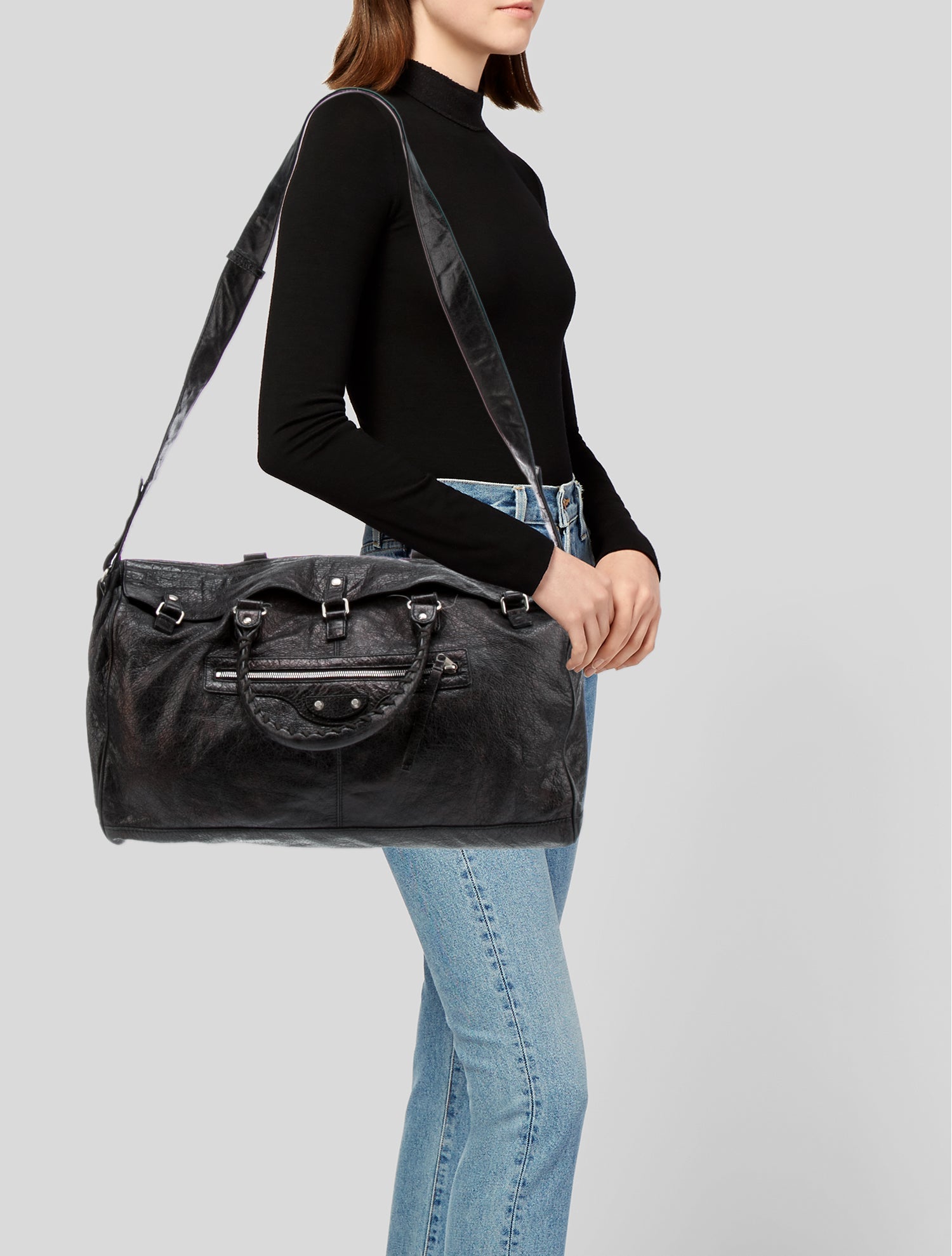Balenciaga Motocross Classic Squash S Bag - Black Luggage and