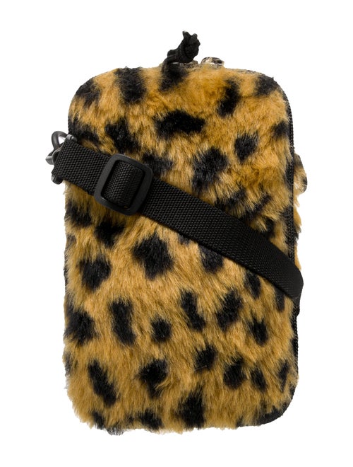 Balenciaga Faux Fur Explorer Leopard Crossbody Bag