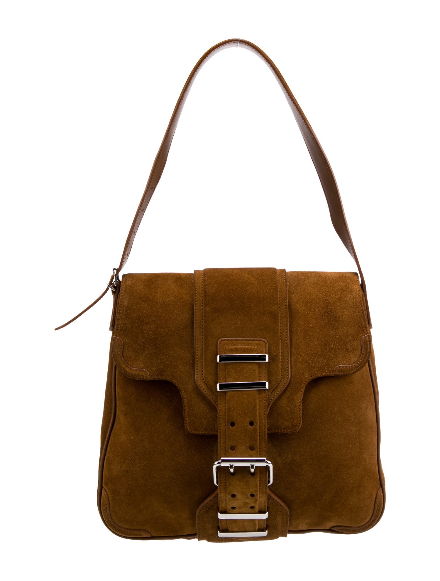 Balenciaga Distressed Leather Saddle Bag Brown Shoulder Bags