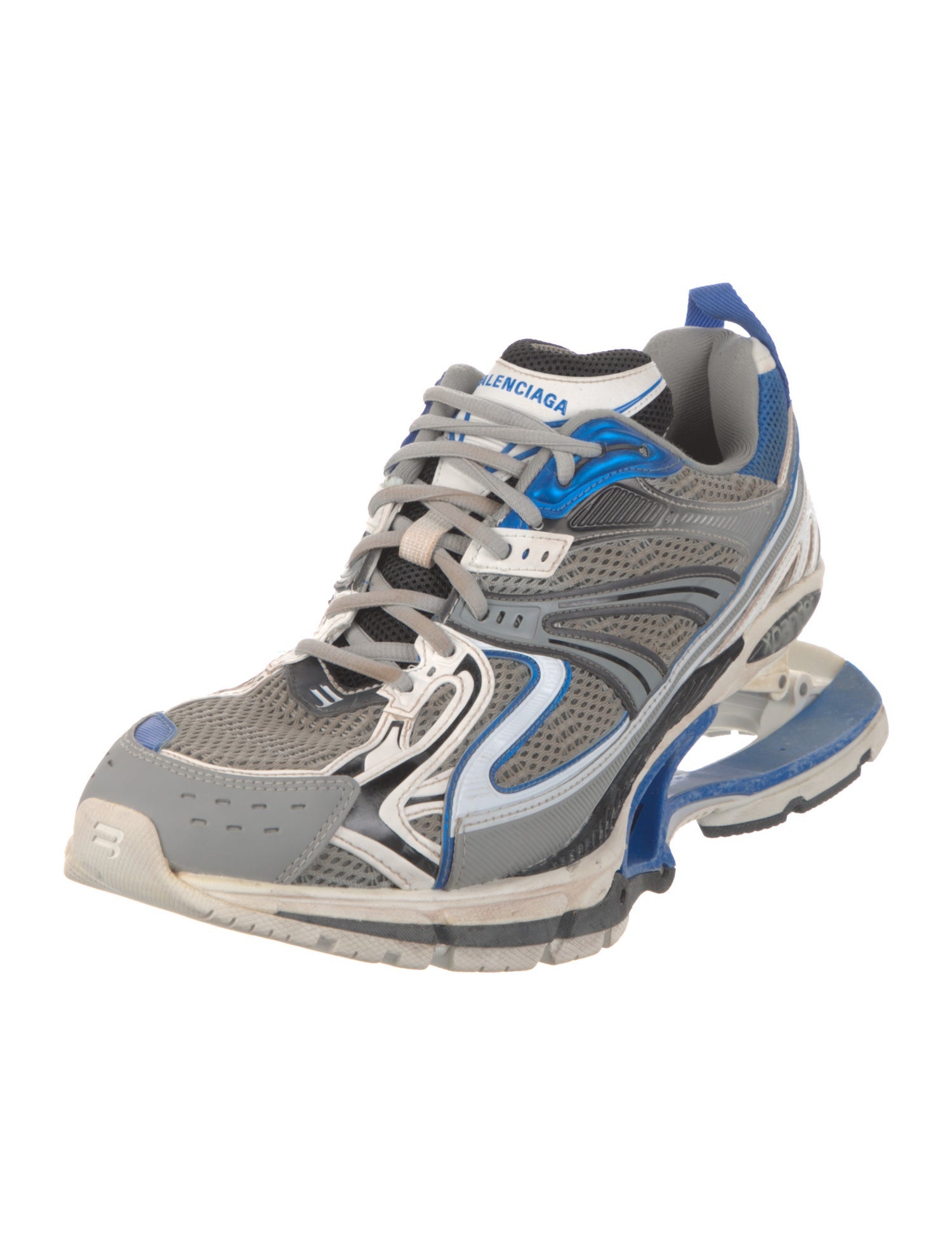 Balenciaga Blue Cotton Athletic Sneakers