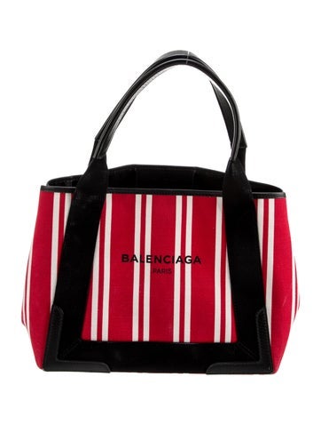 Balenciaga Totes Striped Navy Small Cabas