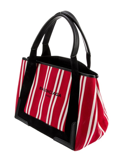 Balenciaga Striped Navy Small Cabas