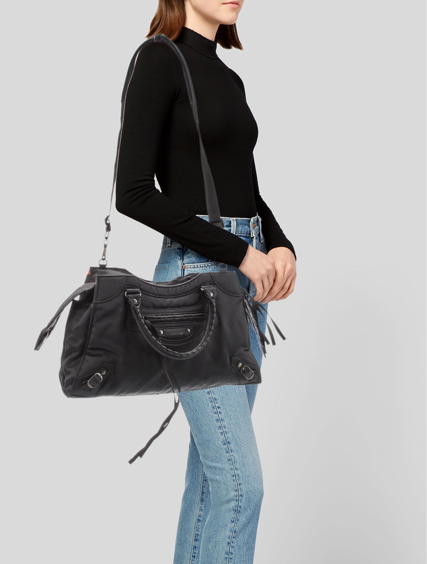 Balenciaga Nylon Neo Classic City Bag - Black Totes, Handbags