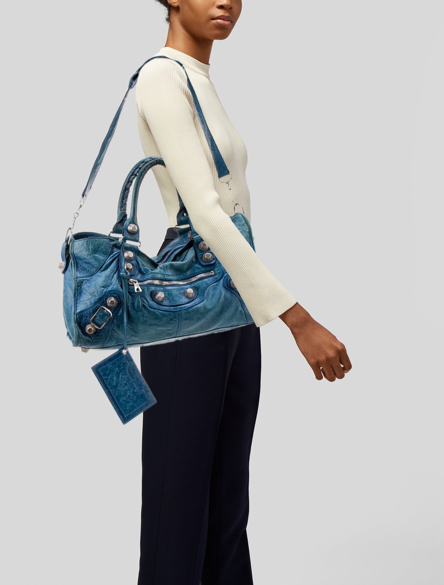 Balenciaga Motocross Giant 21 Part Time Bag - Blue Handle Bags