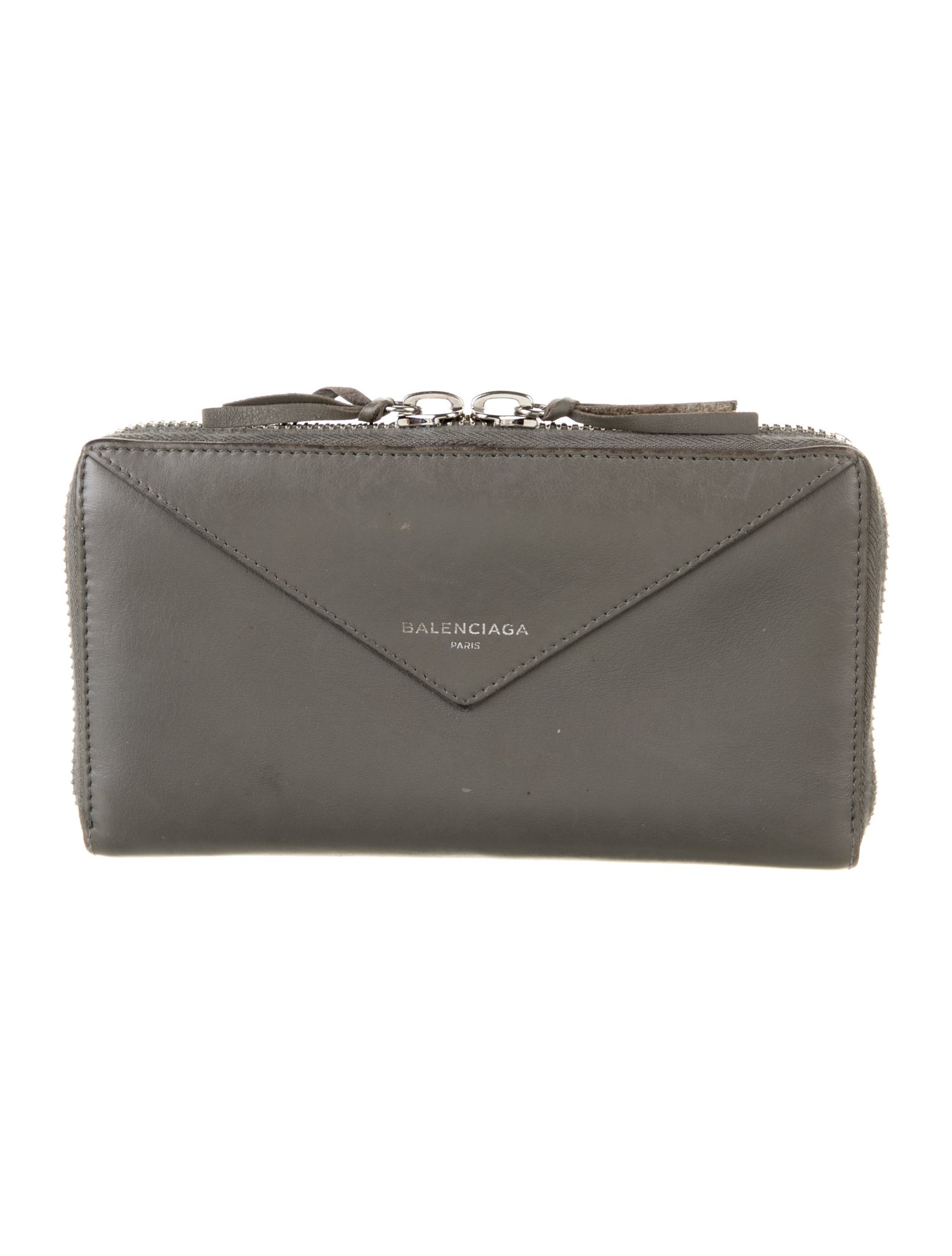 Balenciaga Papier Zip Around Continental Leather Continental Wallet