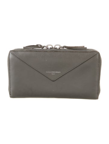 Balenciaga Wallets Papier Zip Around Continental Leather Wallet