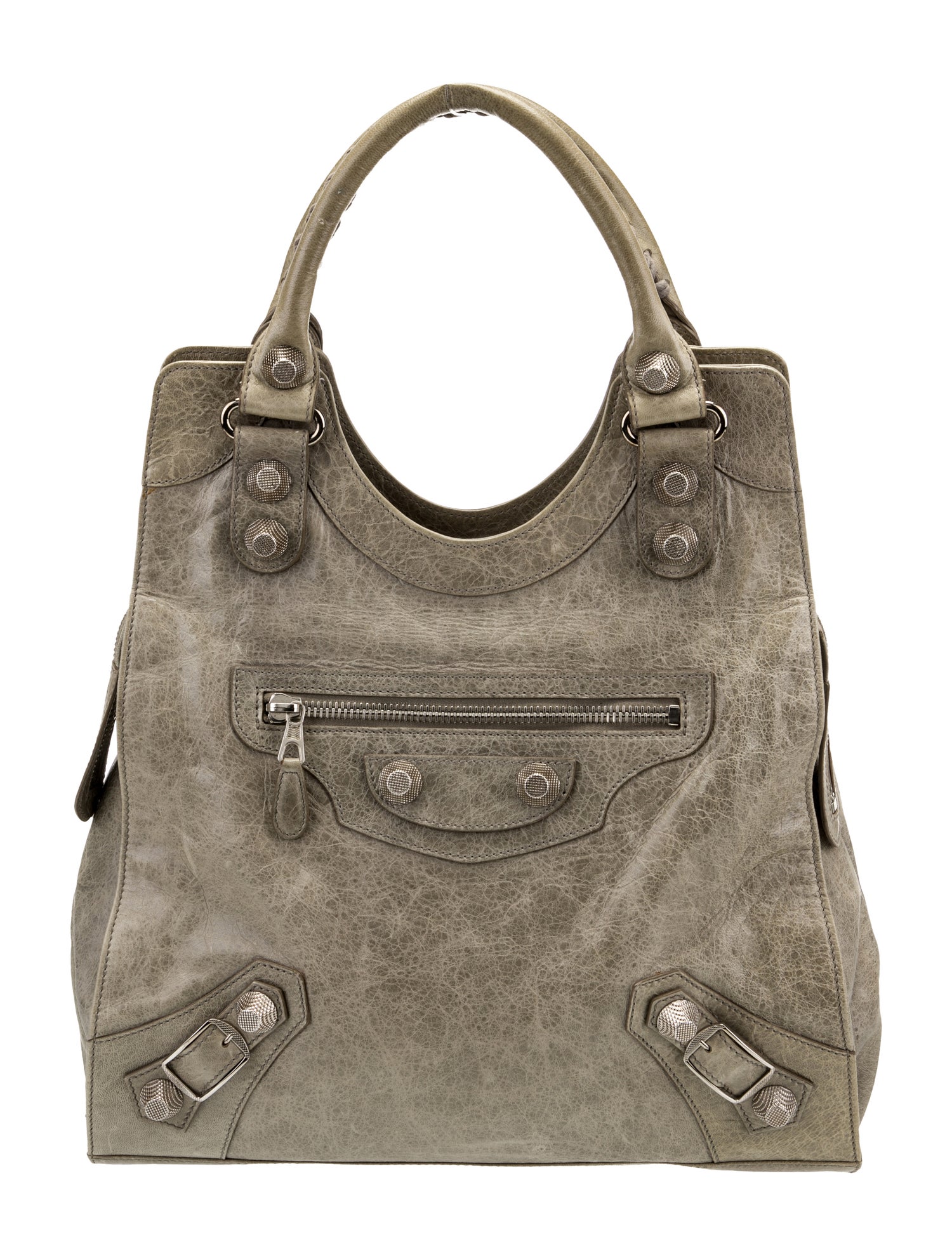 BALENCIAGA｜CROSSBAGS (695612 2AA2H 1132) Balenciaga Grey Cross Perforated Lambskin Leather Motorcycle