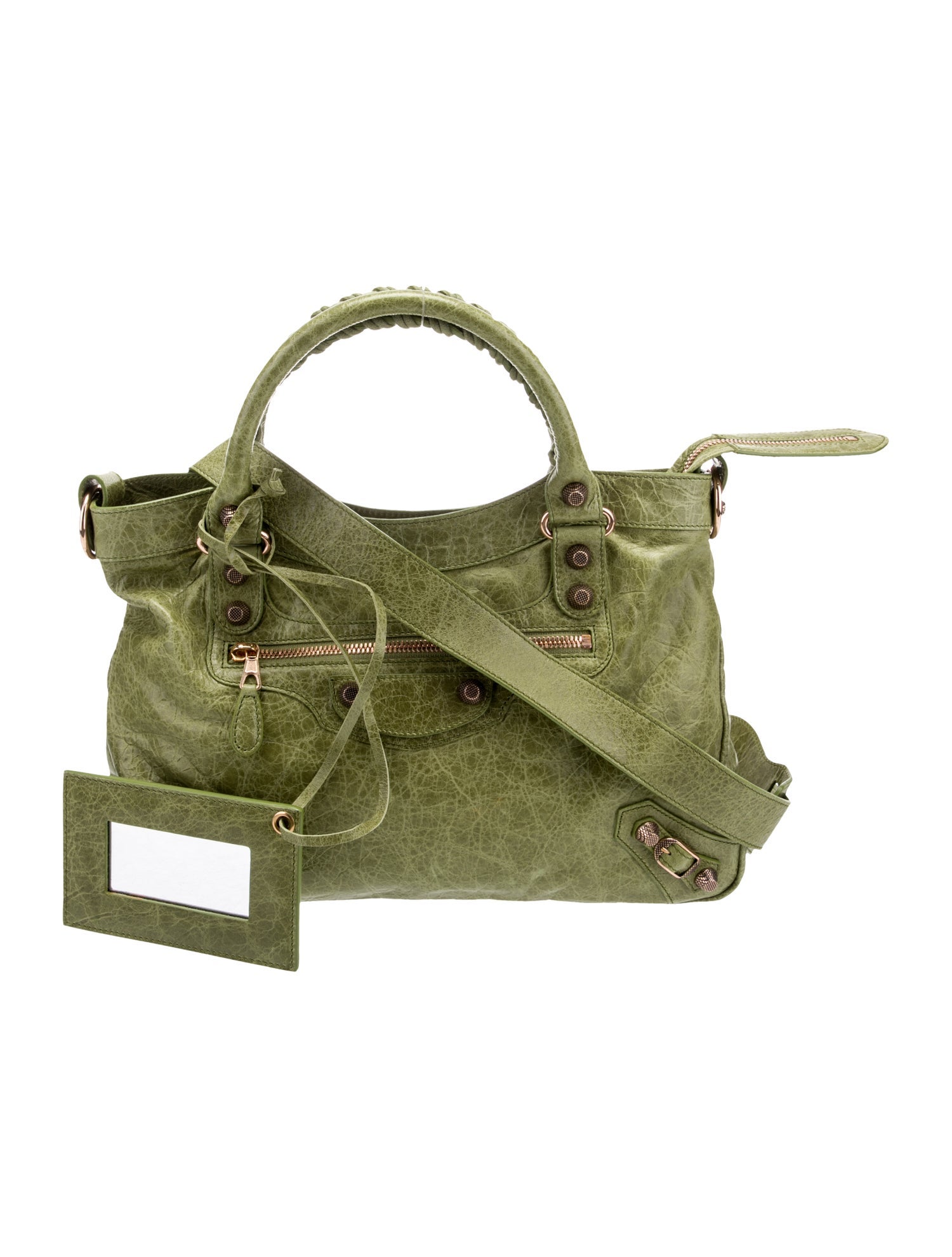 Balenciaga Motocross Giant 12 Town Bag - Green Handle Bags