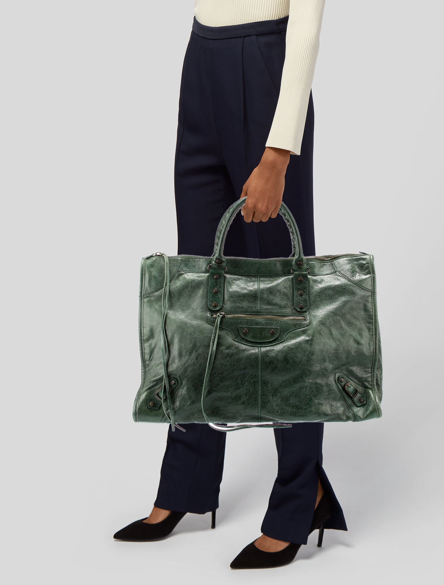Balenciaga Motocross Classic Voyage Weekender - Green Totes
