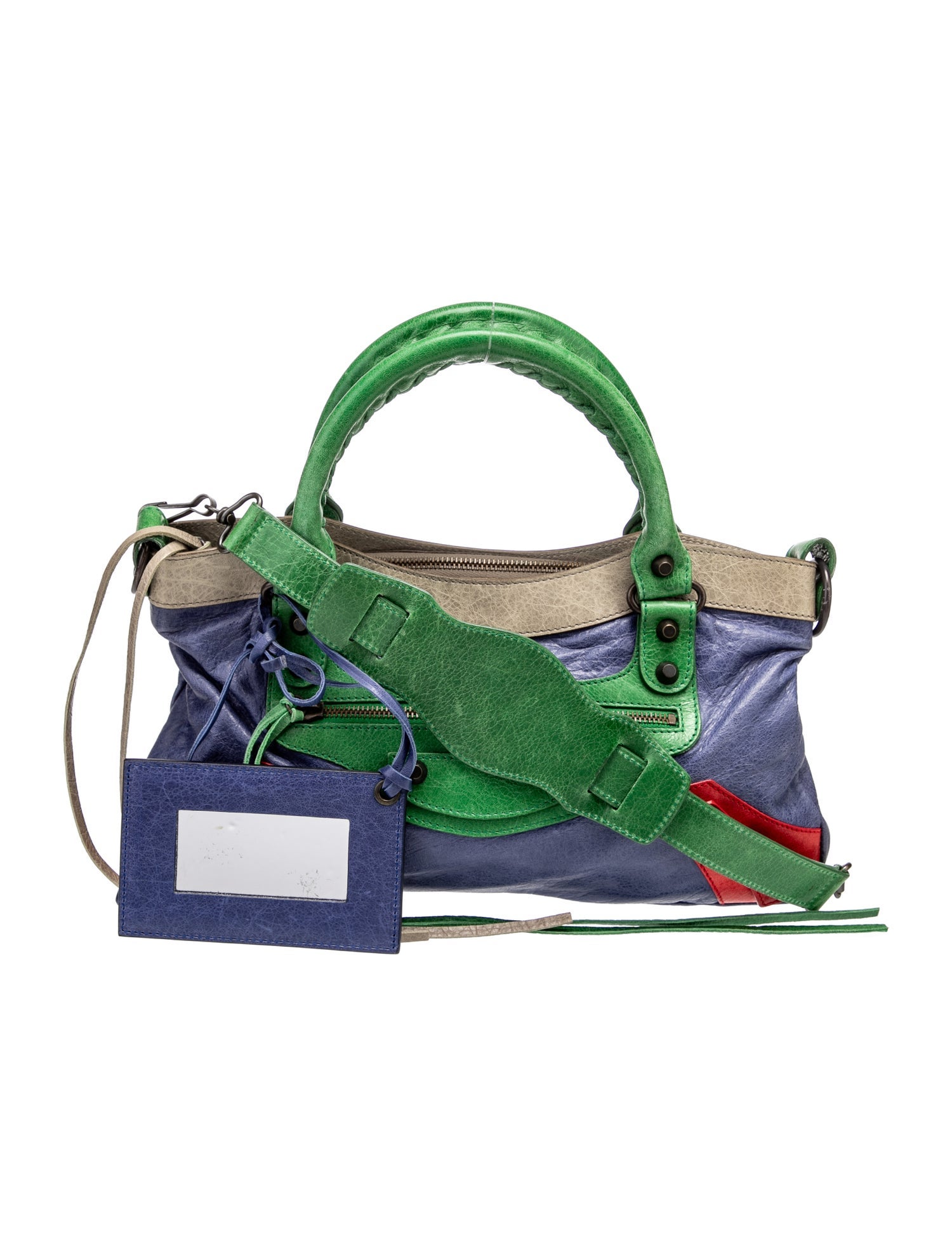 Balenciaga Motocross Classic First Bag - Blue Handle Bags