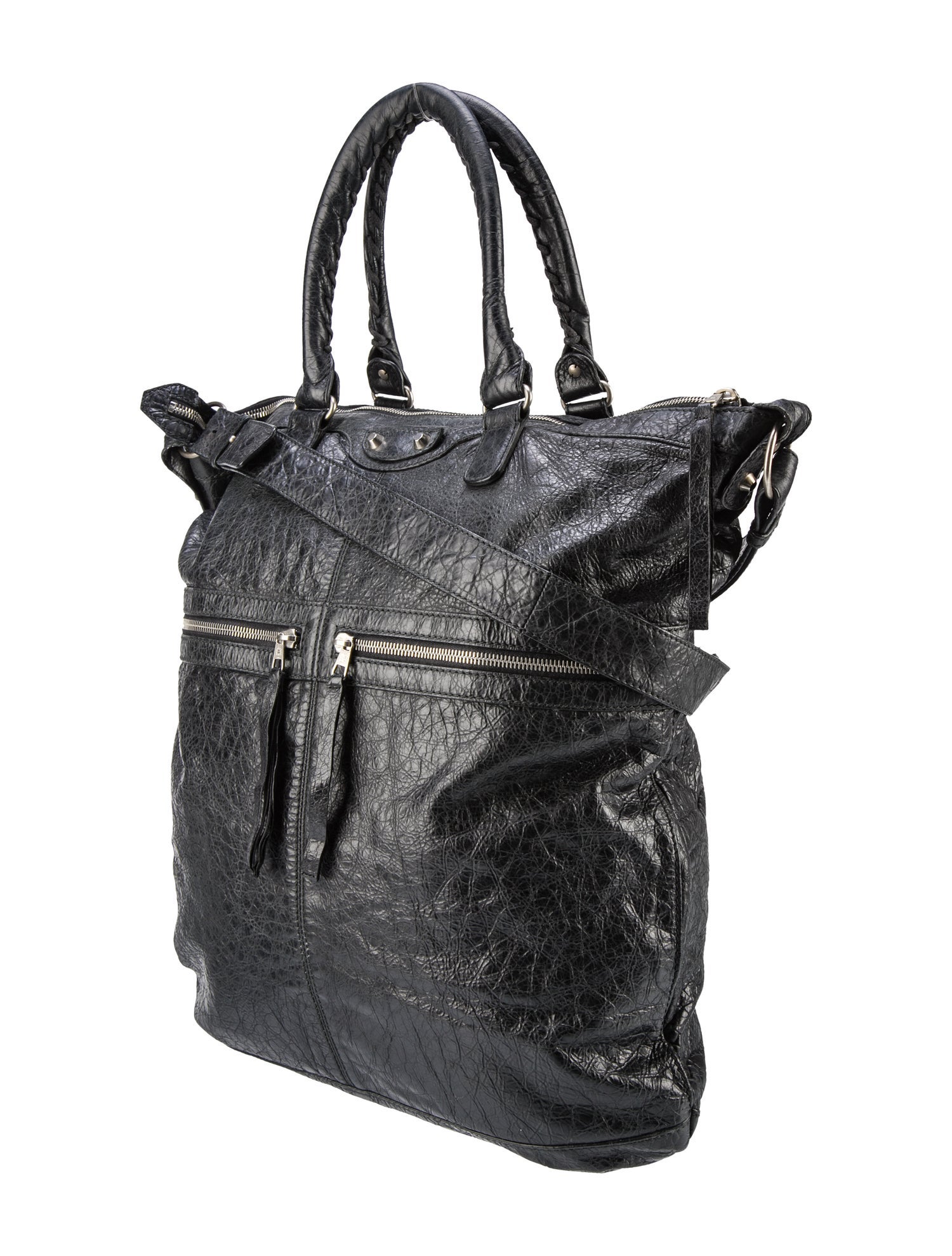 Balenciaga Motocross Classic Large Square Carryall - Black Hobos 