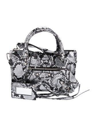 Balenciaga Python Motocross Classic Mini City Bag