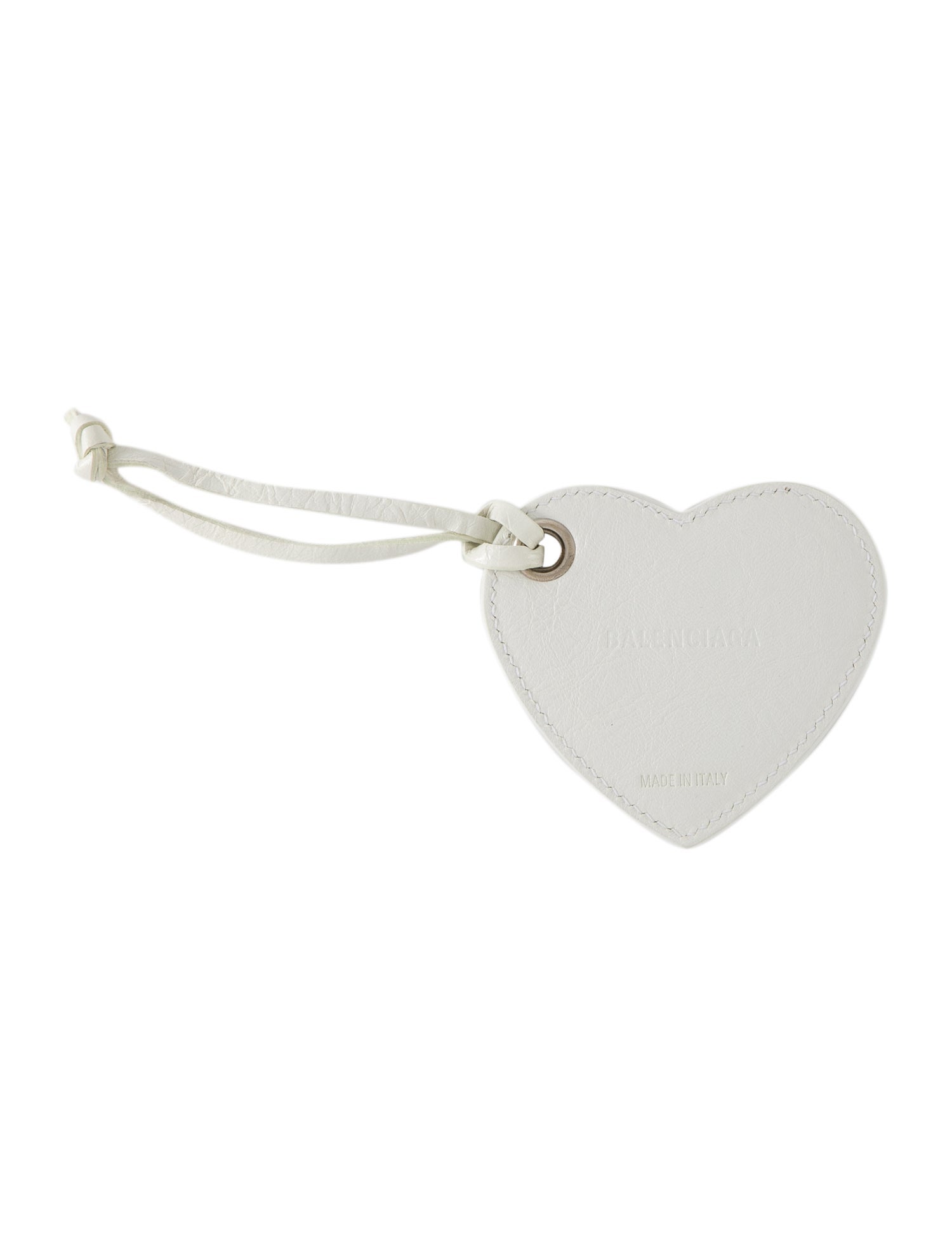 【Keep】BALENCIAGA ハート型キーホルダー ホワイト Balenciaga Heart Compact Mirror Bag Charm - White Bag Accessories