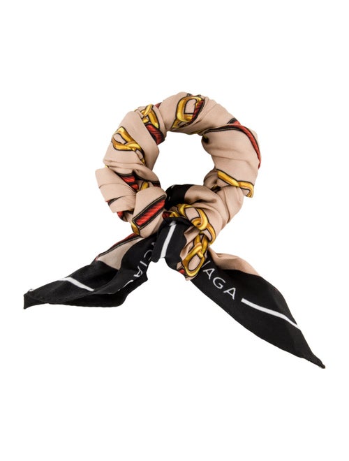 Balenciaga Chain Silk Twill Scarf Cuff Bracelet
