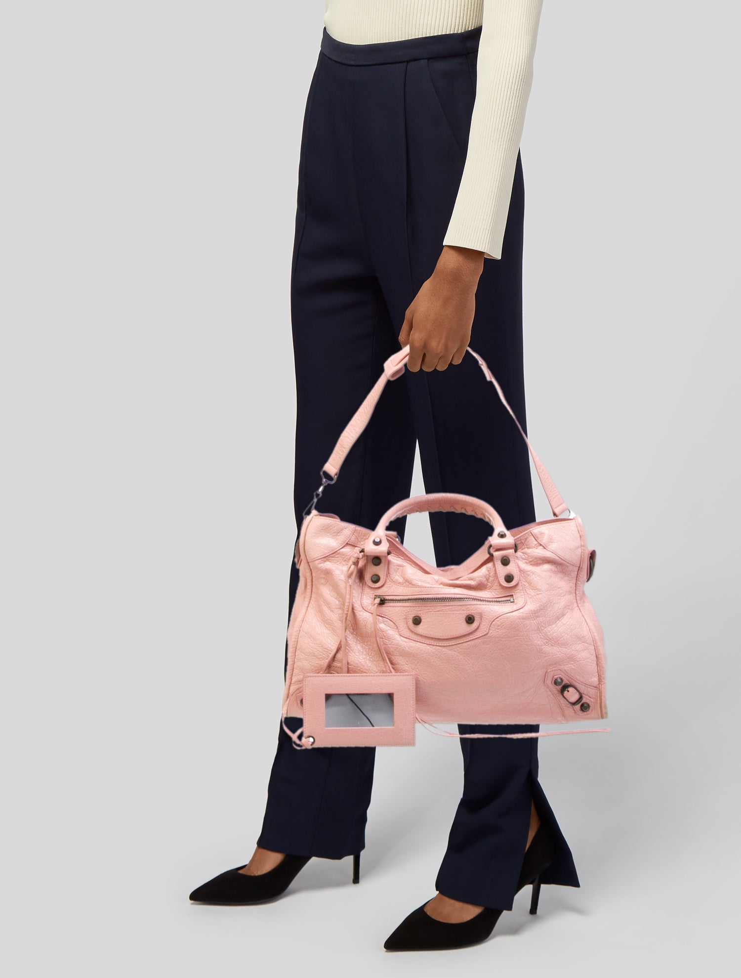 Balenciaga Motocross Classic City Bag - Pink Handle Bags, Handbags