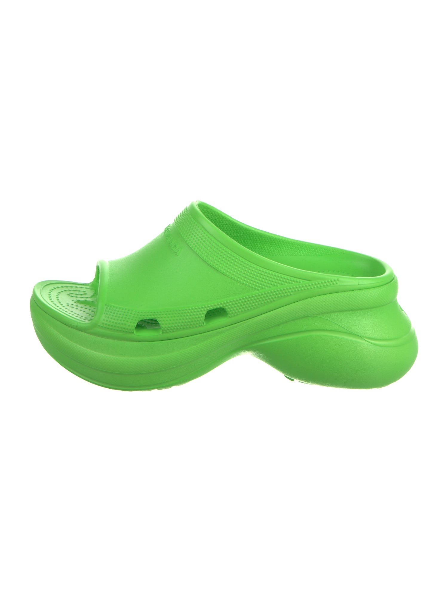 Balenciaga x Crocs Rubber Slides Green Sandals, Shoes BAL290846