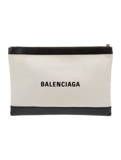 Balenciaga Leather-trimmed Canvas Clutch