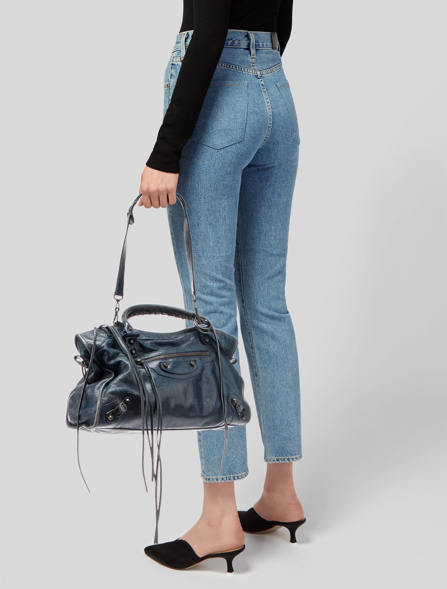 バッグ balenciaga Balenciaga Leather Motocross Classic First - Blue Handle Bags