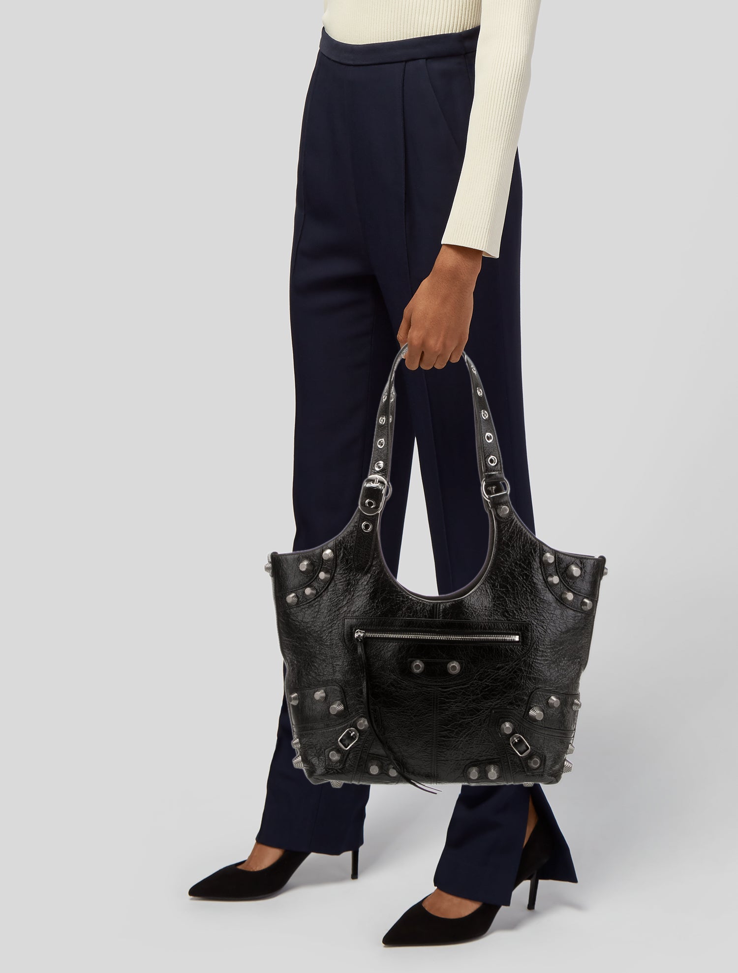 BALENCIAGA Le Cagole Tote Bag Medium 極美品 Balenciaga Le Cagole Medium Tote Bag 'Black' 719067210KR1000