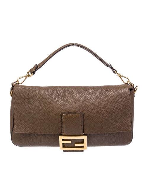 Fendi Leather Selleria Baguette Large