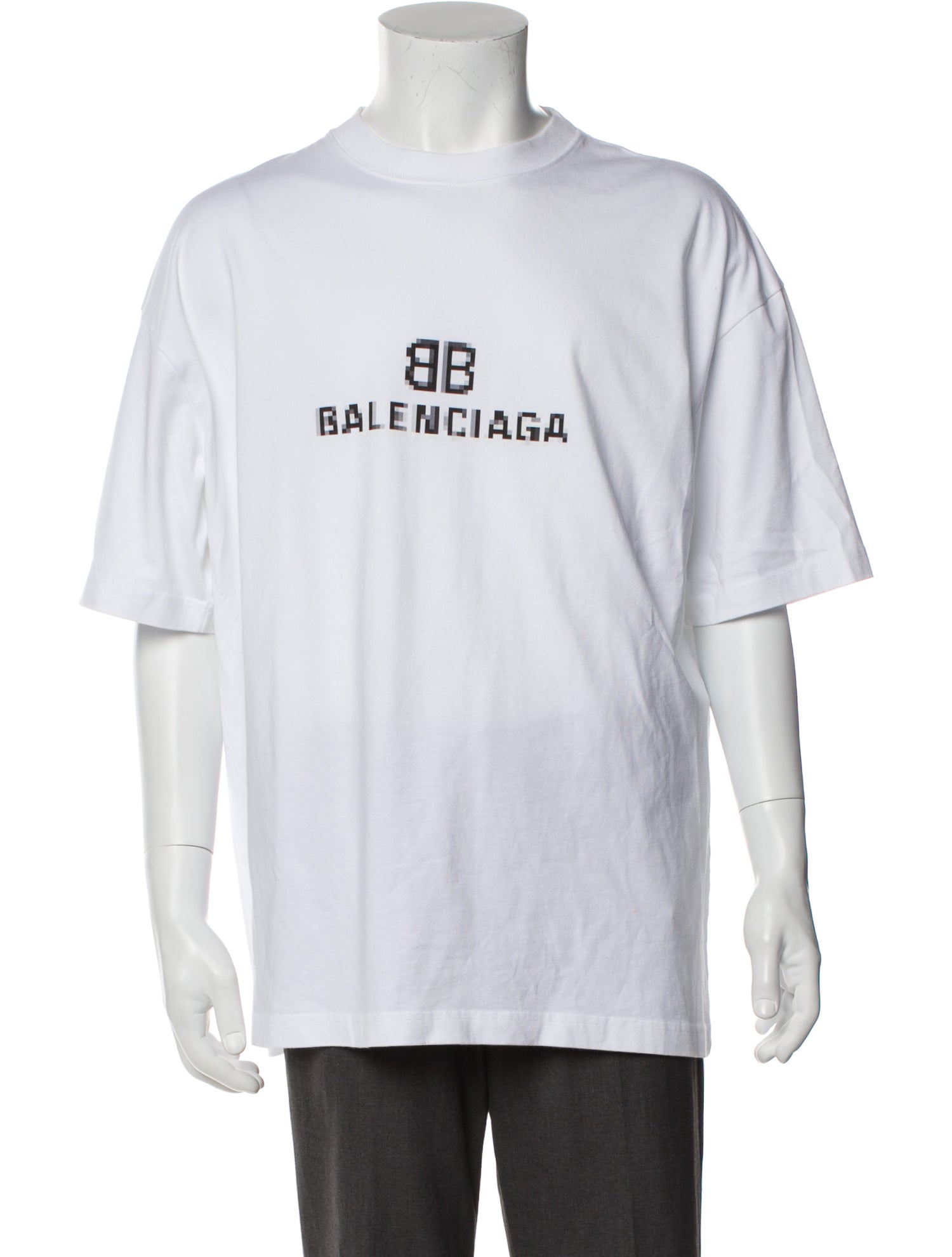 Tシャツ・カットソー Balenciaga T-Shirt In Cotone バレンシアガ Tシャツ カットソー ブラック シルバー メンズ