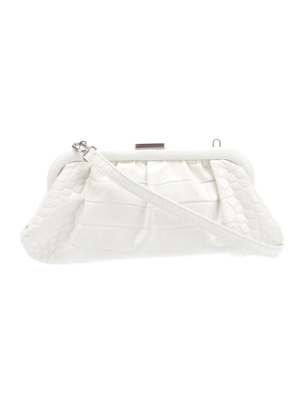 Balenciaga Embossed Leather Evening Bag White Clutches, Handbags